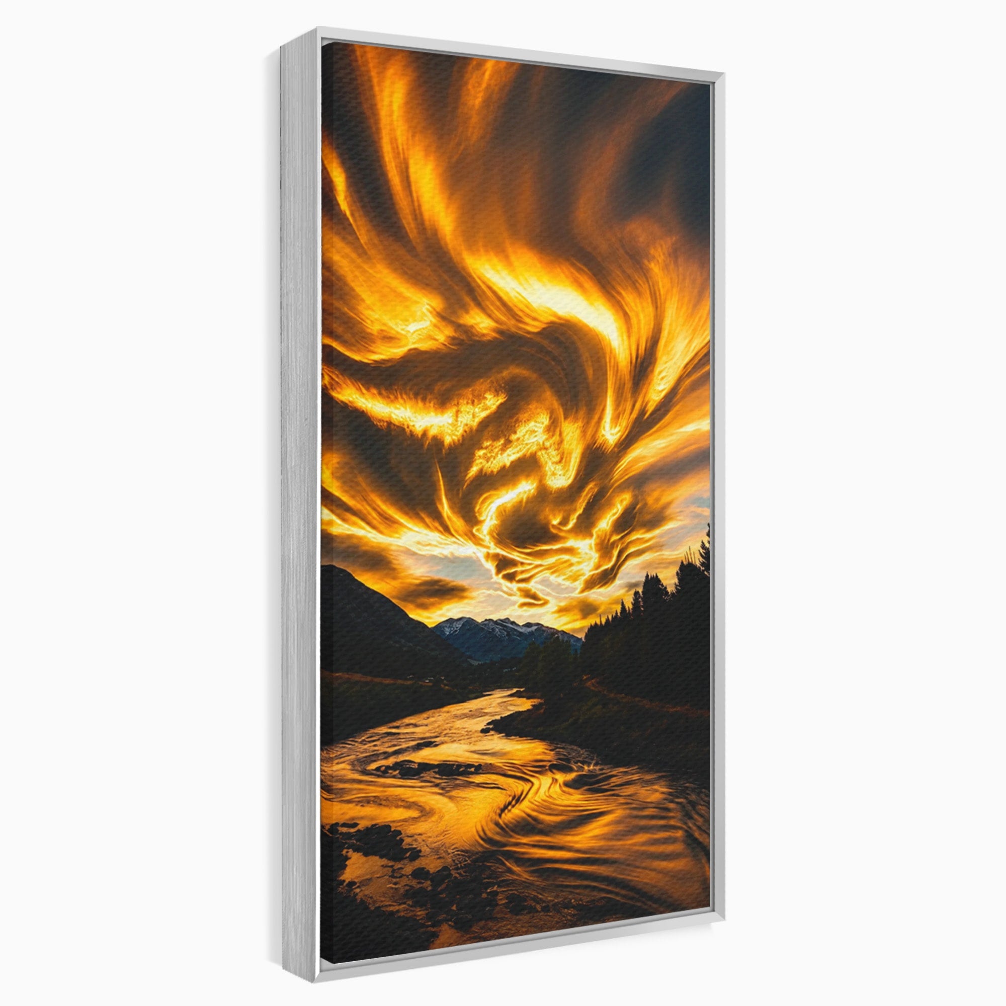 Tablou Canvas Premium LuxCanva® A1700, Cerul In Flacari, Cer, Apus, Natura, Peisaj, Living, Dormitor, Culori Vibrante
