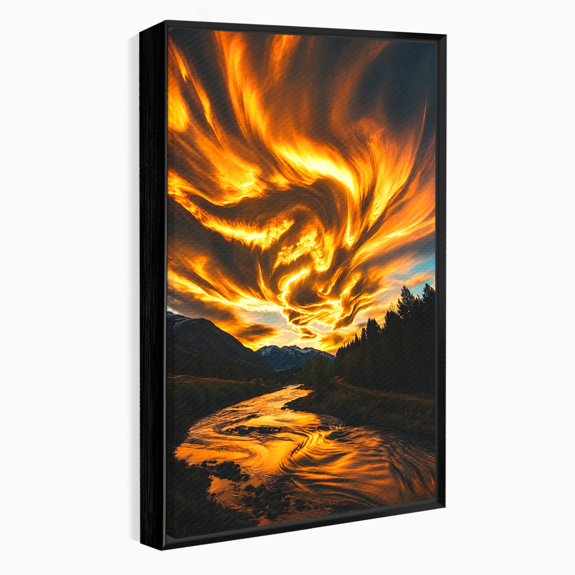 Tablou Canvas Premium LuxCanva® A1700, Cerul In Flacari, Cer, Apus, Natura, Peisaj, Living, Dormitor, Culori Vibrante