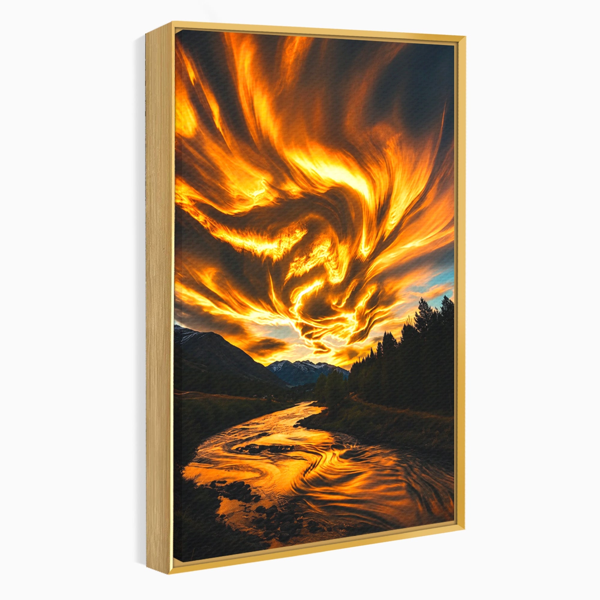 Tablou Canvas Premium LuxCanva® A1700, Cerul In Flacari, Cer, Apus, Natura, Peisaj, Living, Dormitor, Culori Vibrante