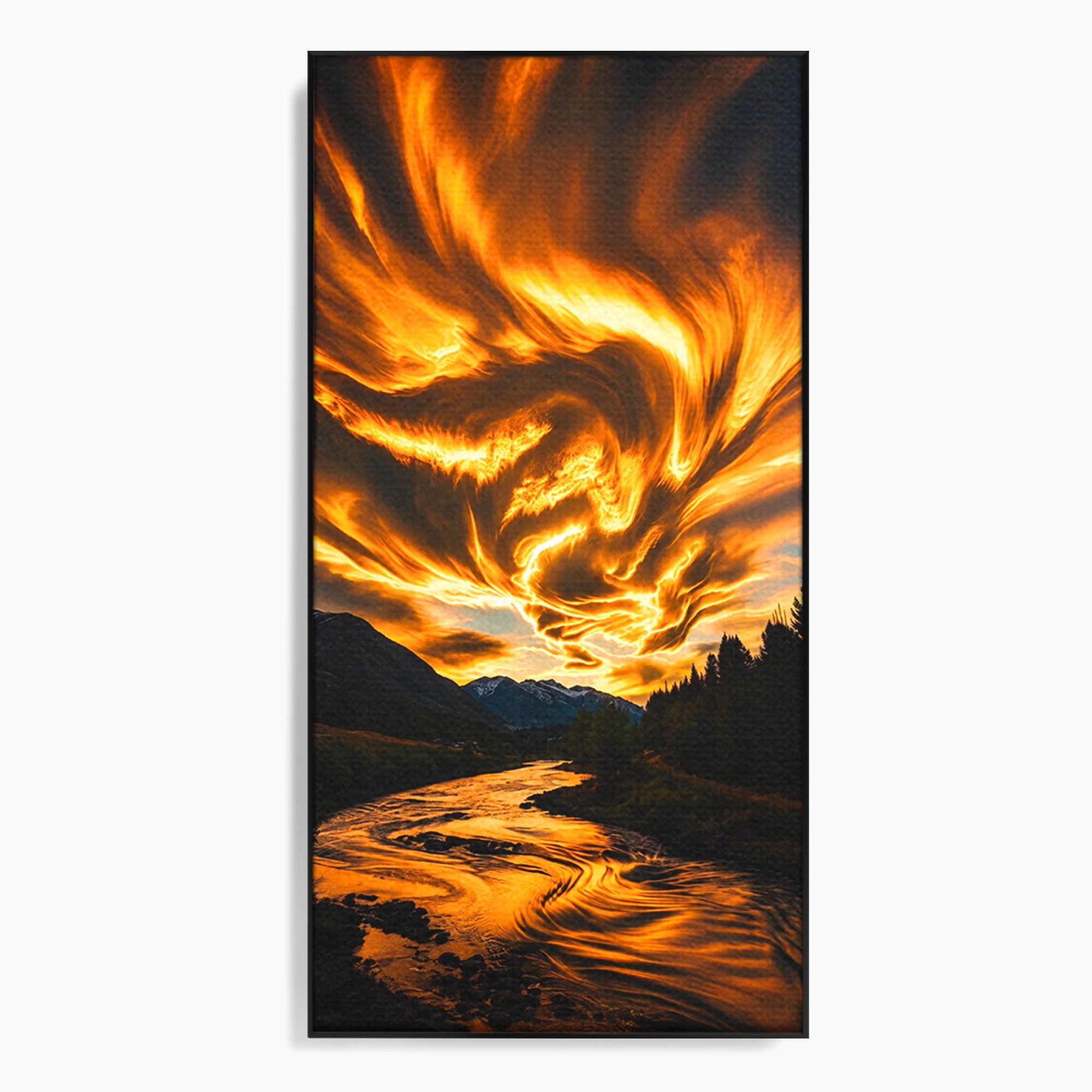 Tablou Canvas Premium LuxCanva® A1700, Cerul In Flacari, Cer, Apus, Natura, Peisaj, Living, Dormitor, Culori Vibrante