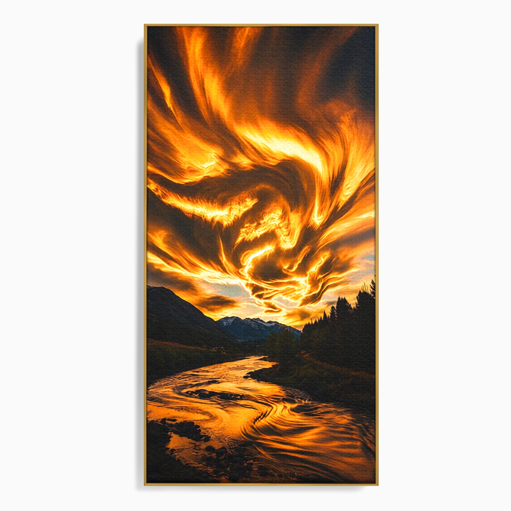 Tablou Canvas Premium LuxCanva® A1700, Cerul In Flacari, Cer, Apus, Natura, Peisaj, Living, Dormitor, Culori Vibrante
