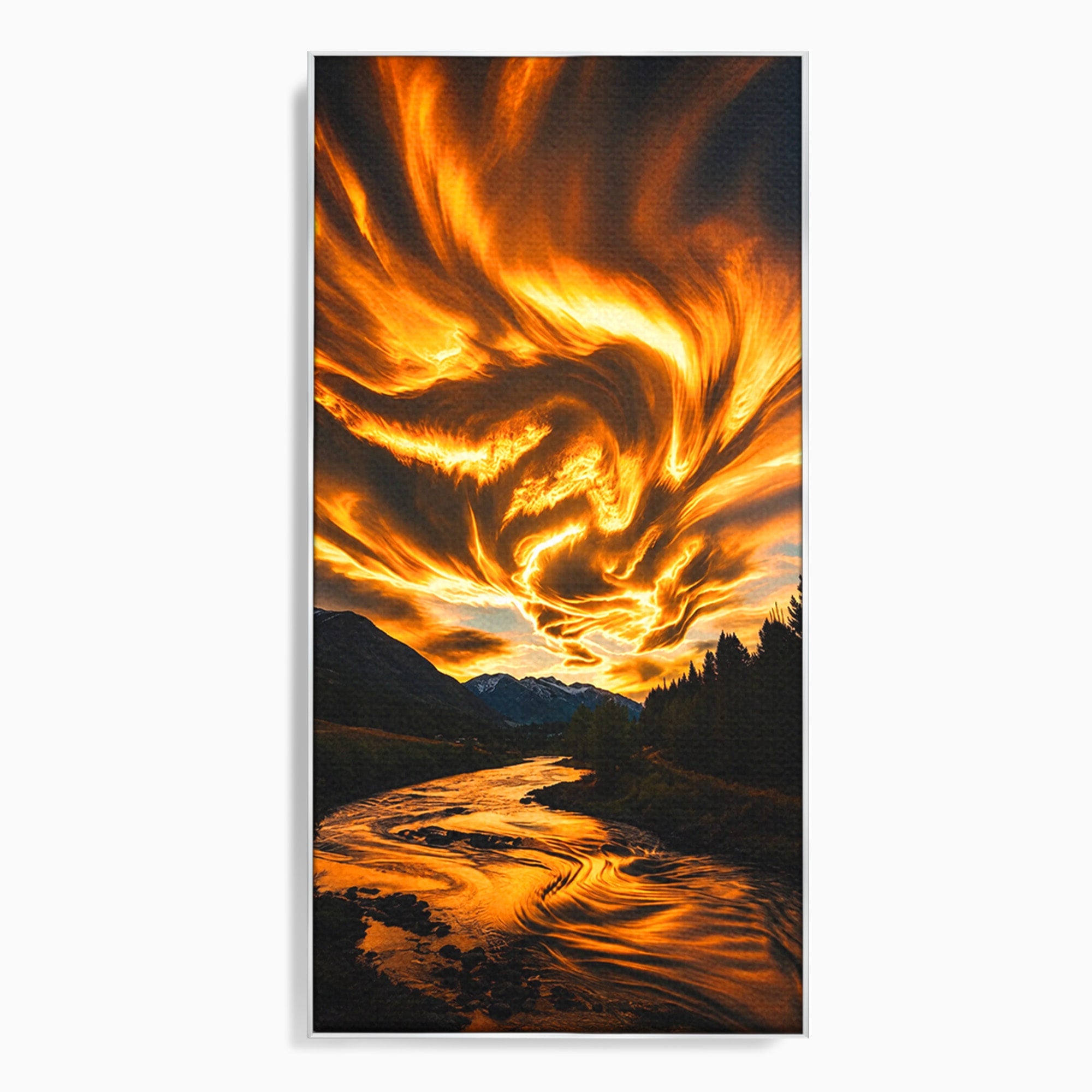 Tablou Canvas Premium LuxCanva® A1700, Cerul In Flacari, Cer, Apus, Natura, Peisaj, Living, Dormitor, Culori Vibrante