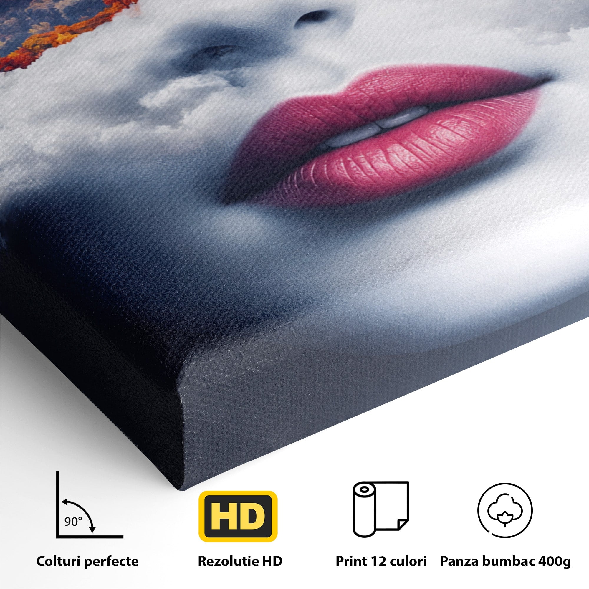 Tablou Canvas Premium LuxCanva® A1702, Peisajul Viselor, Peisaj, Fata, Natura, Toamna, Living, Culori Vibrante