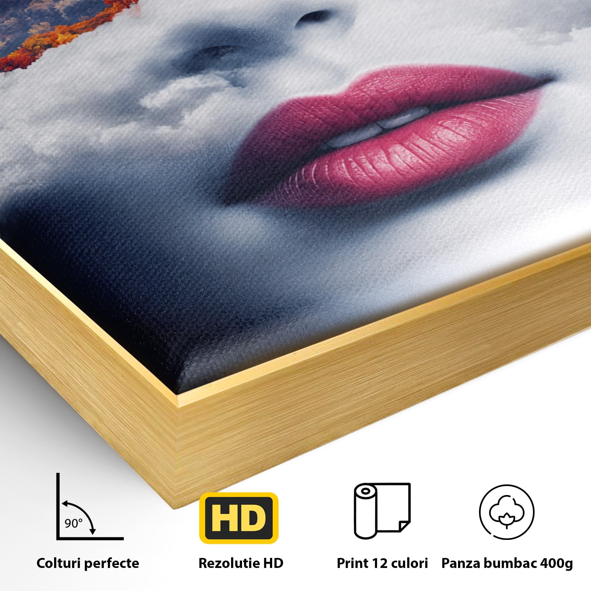 Tablou Canvas Premium LuxCanva® A1702, Peisajul Viselor, Peisaj, Fata, Natura, Toamna, Living, Culori Vibrante