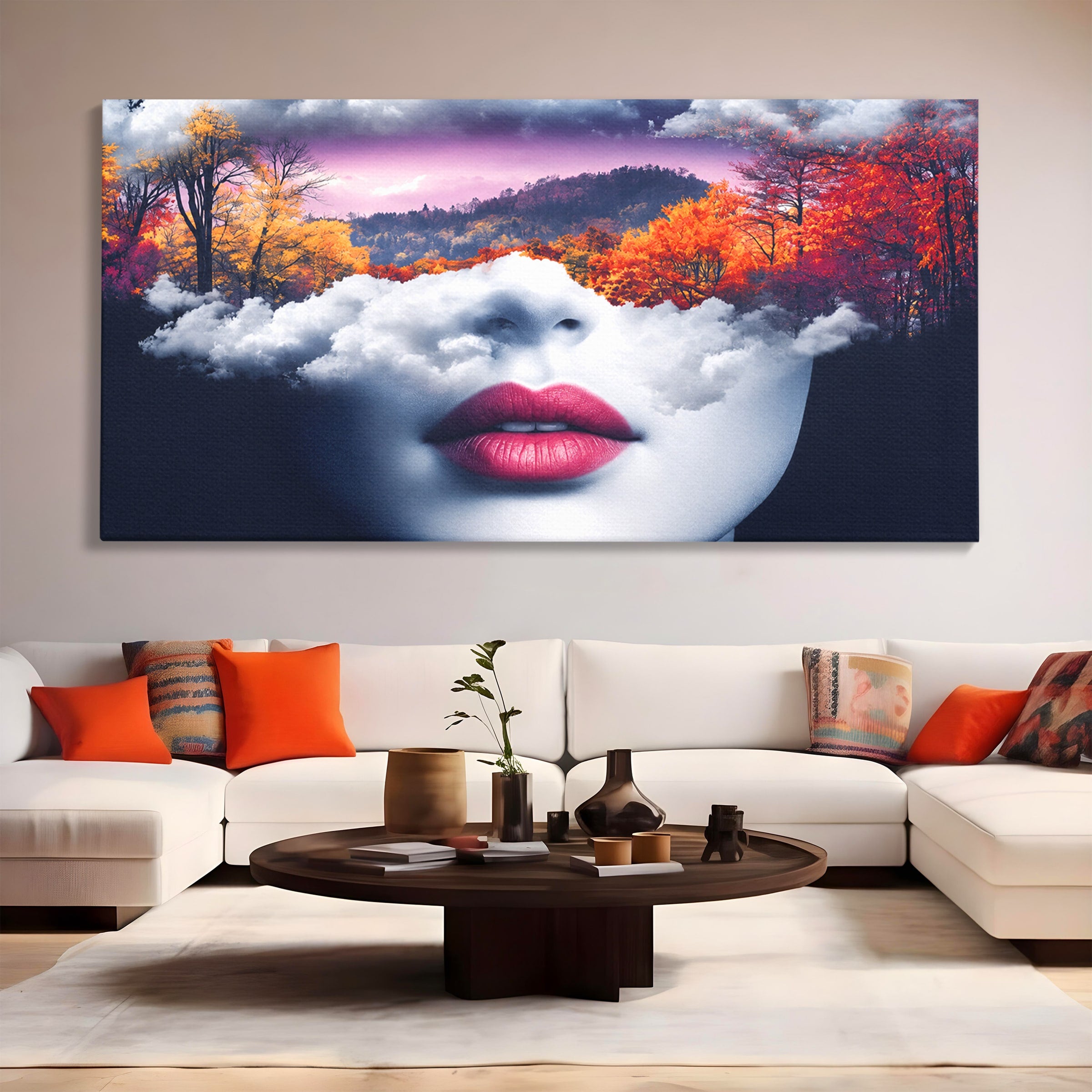 Tablou Canvas Premium LuxCanva® A1702, Peisajul Viselor, Peisaj, Fata, Natura, Toamna, Living, Culori Vibrante