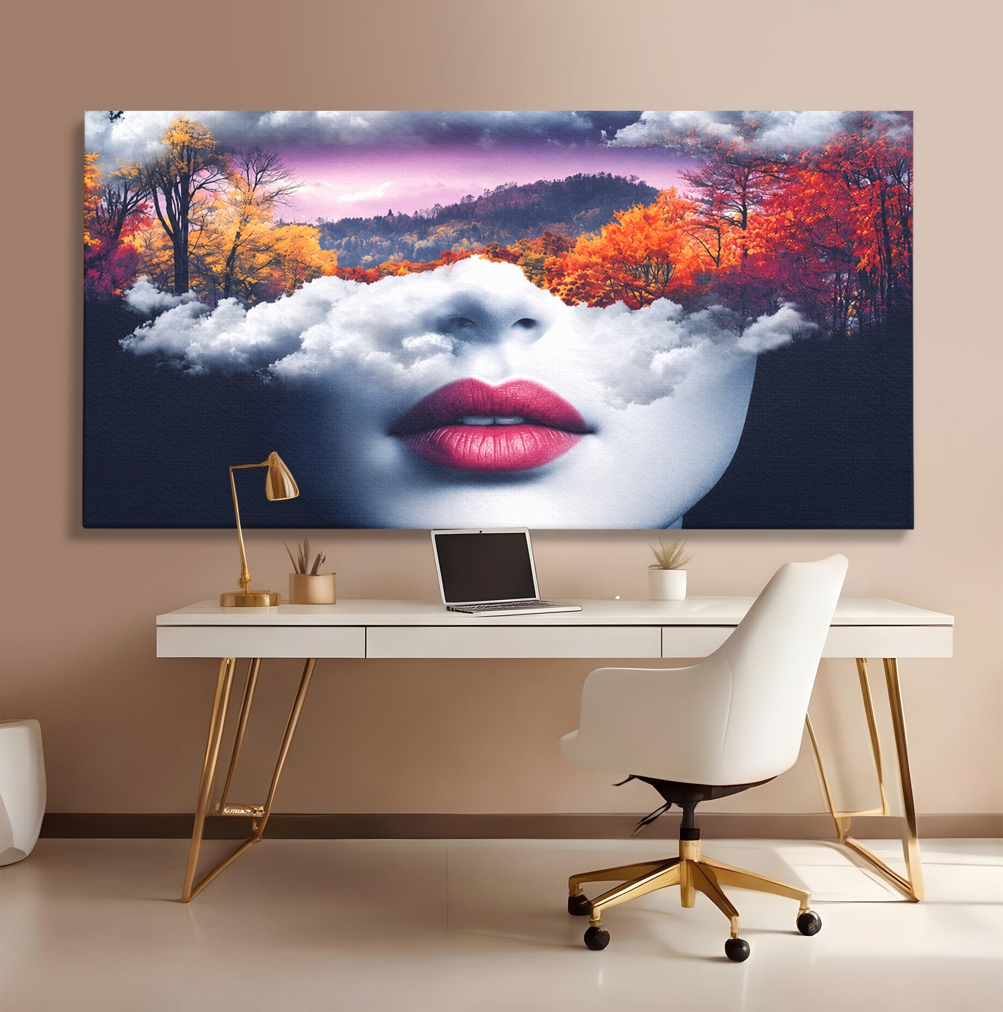 Tablou Canvas Premium LuxCanva® A1702, Peisajul Viselor, Peisaj, Fata, Natura, Toamna, Living, Culori Vibrante