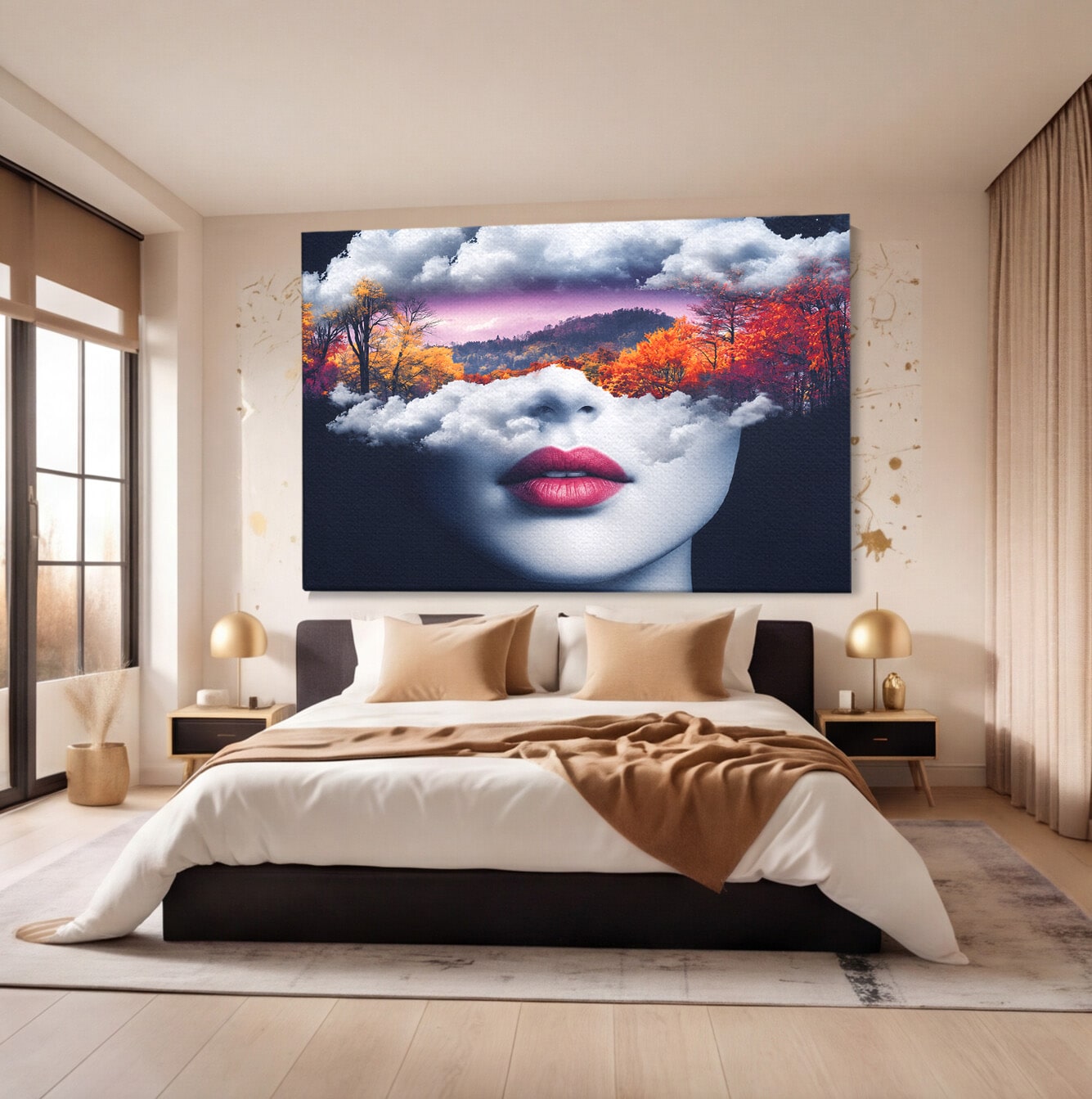 Tablou Canvas Premium LuxCanva® A1702, Peisajul Viselor, Peisaj, Fata, Natura, Toamna, Living, Culori Vibrante
