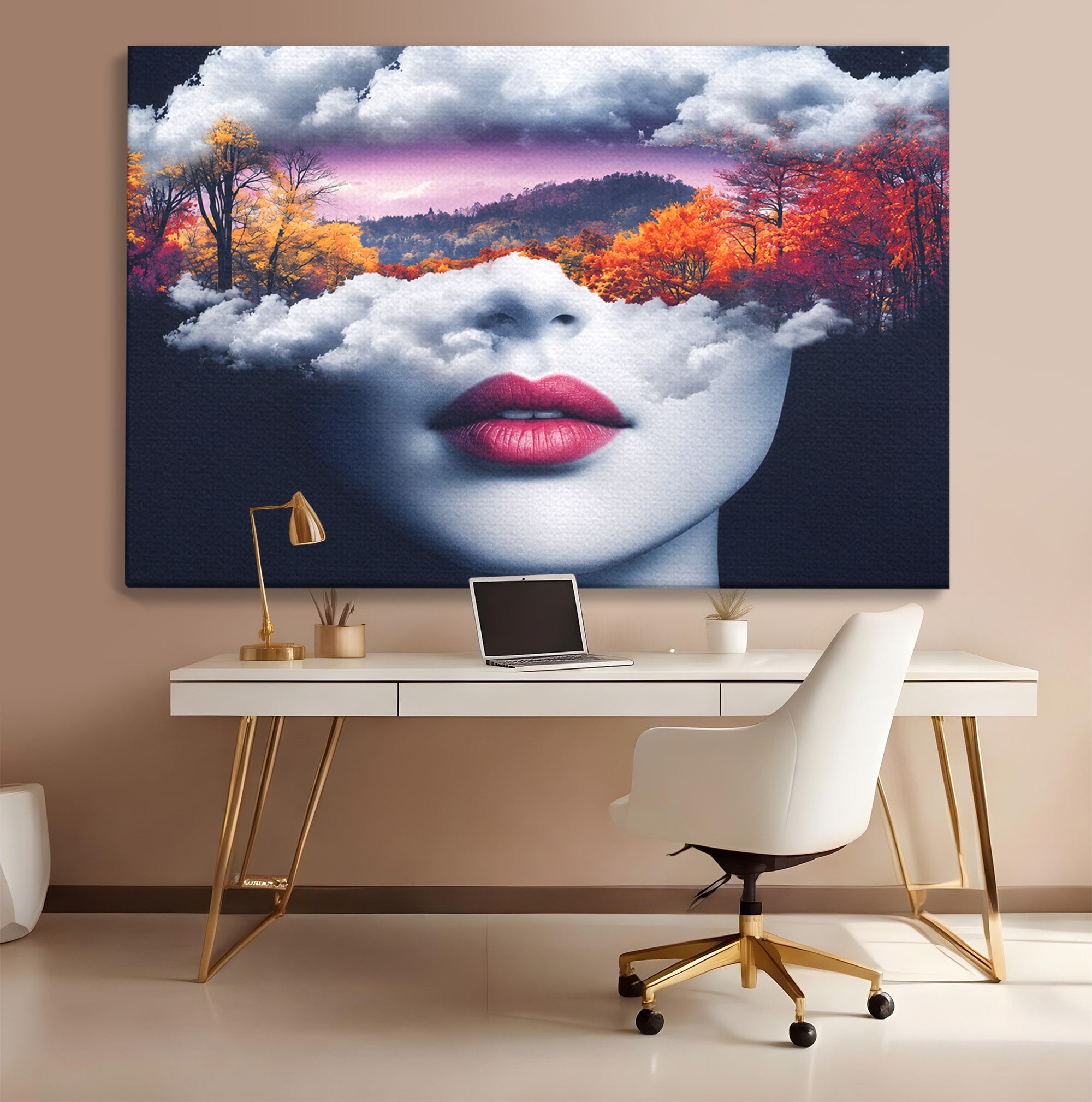 Tablou Canvas Premium LuxCanva® A1702, Peisajul Viselor, Peisaj, Fata, Natura, Toamna, Living, Culori Vibrante