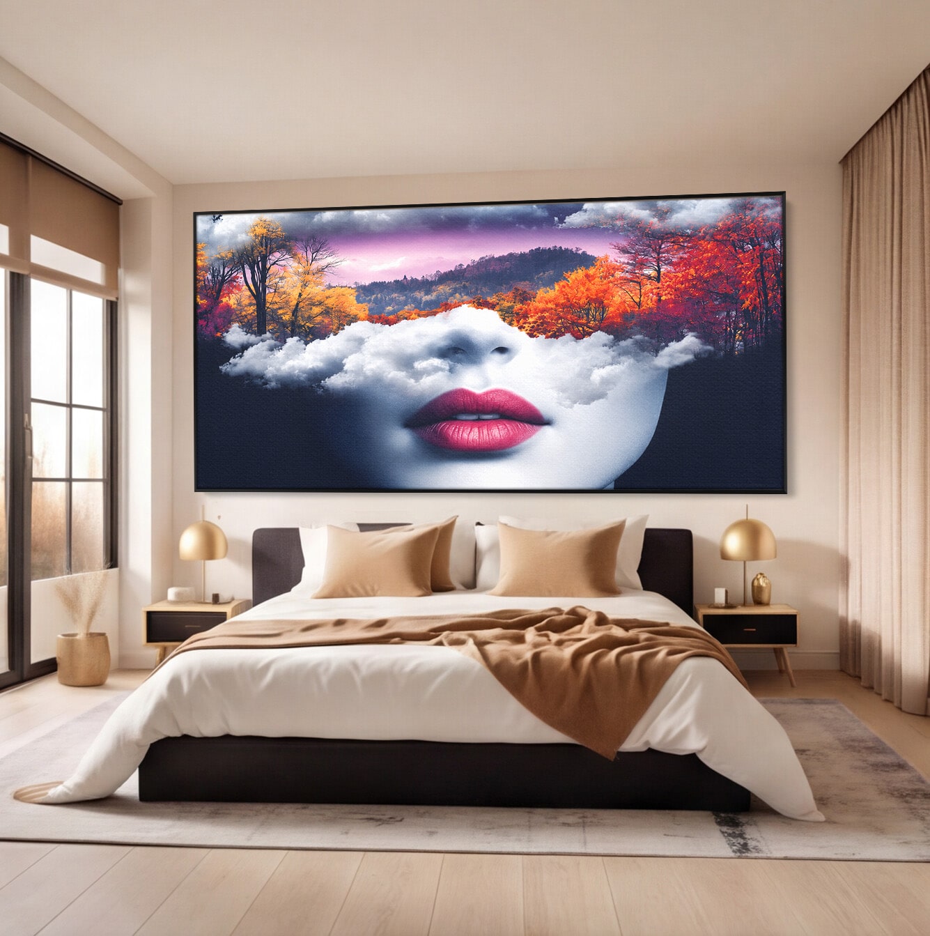 Tablou Canvas Premium LuxCanva® A1702, Peisajul Viselor, Peisaj, Fata, Natura, Toamna, Living, Culori Vibrante