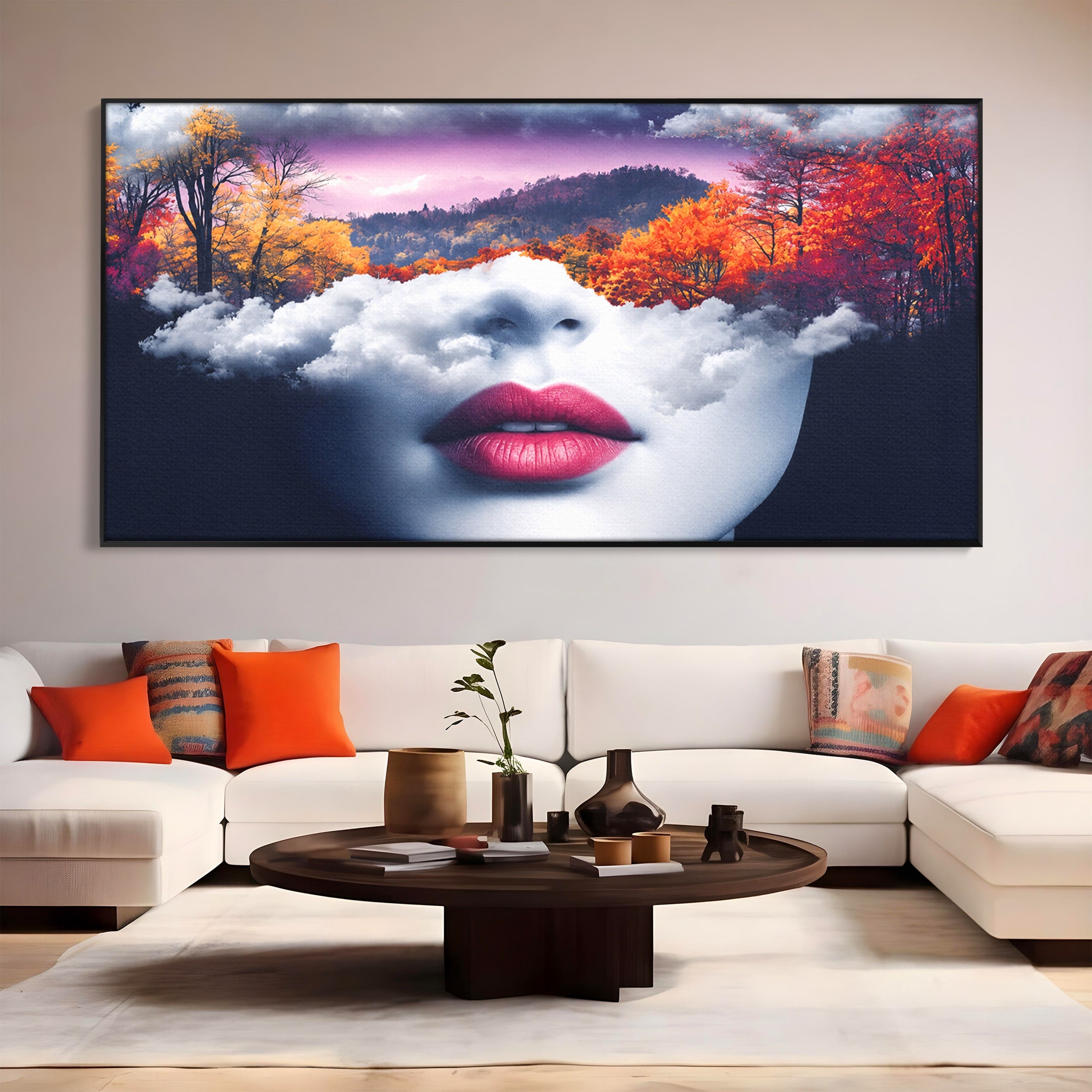 Tablou Canvas Premium LuxCanva® A1702, Peisajul Viselor, Peisaj, Fata, Natura, Toamna, Living, Culori Vibrante