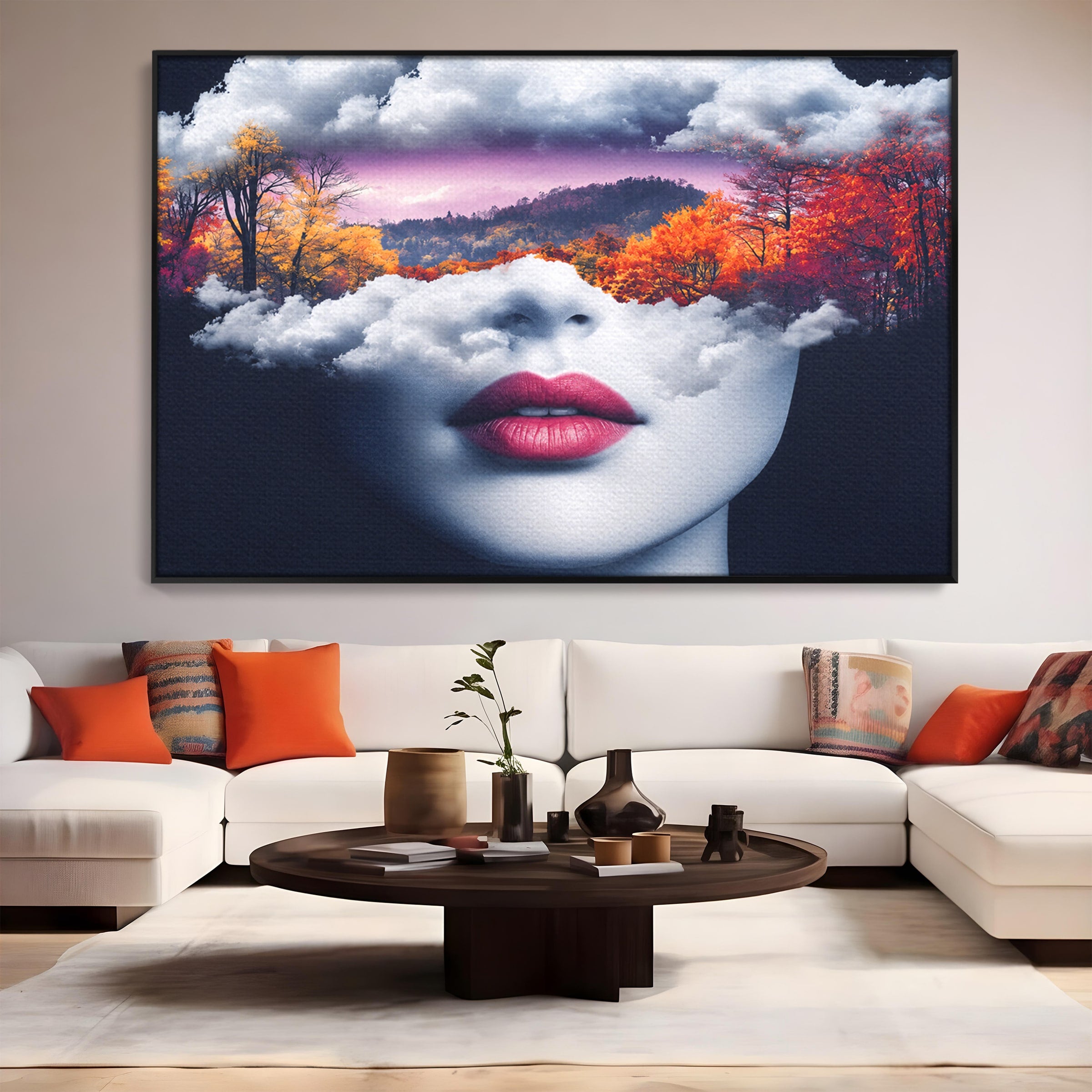 Tablou Canvas Premium LuxCanva® A1702, Peisajul Viselor, Peisaj, Fata, Natura, Toamna, Living, Culori Vibrante