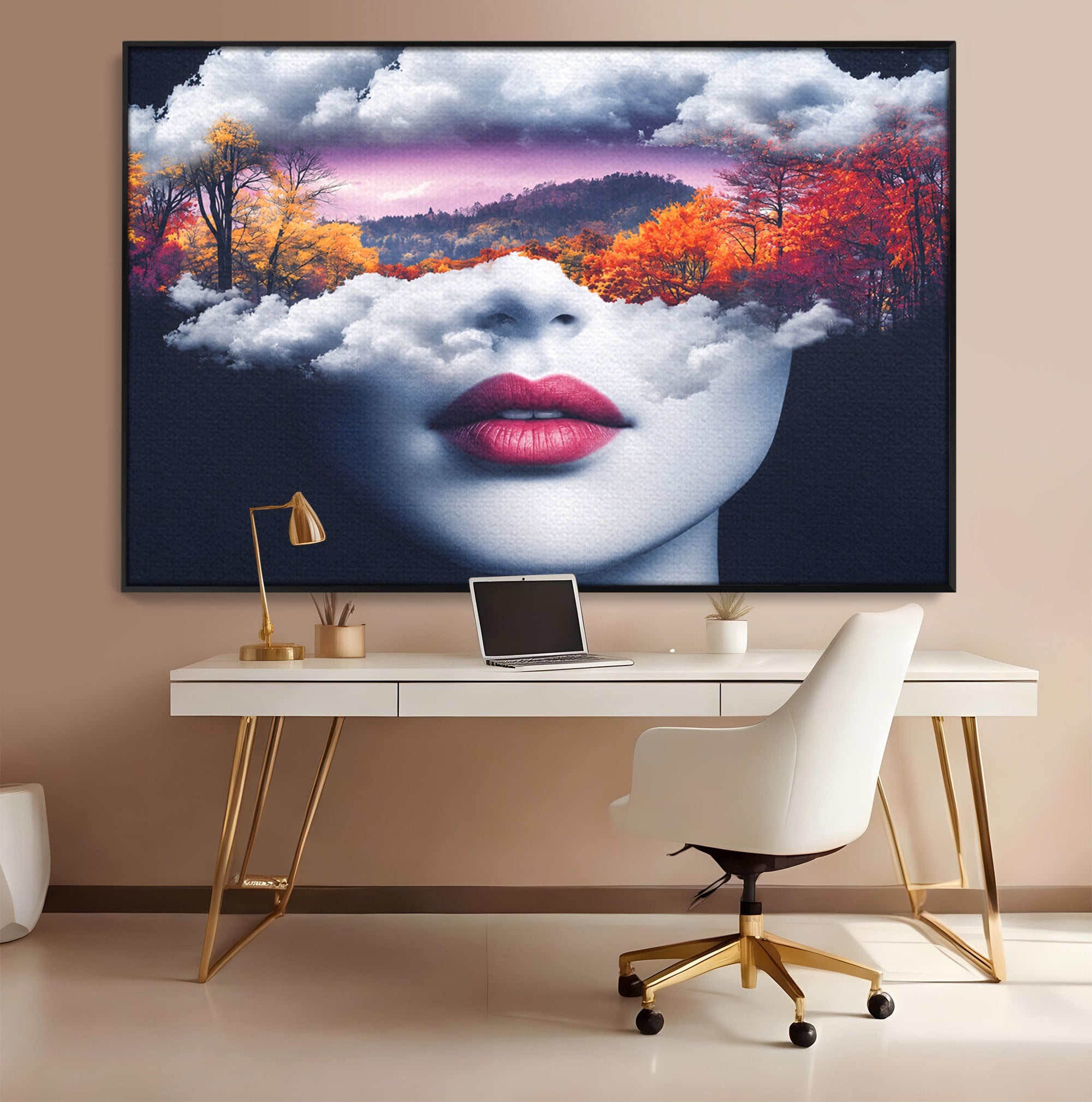 Tablou Canvas Premium LuxCanva® A1702, Peisajul Viselor, Peisaj, Fata, Natura, Toamna, Living, Culori Vibrante