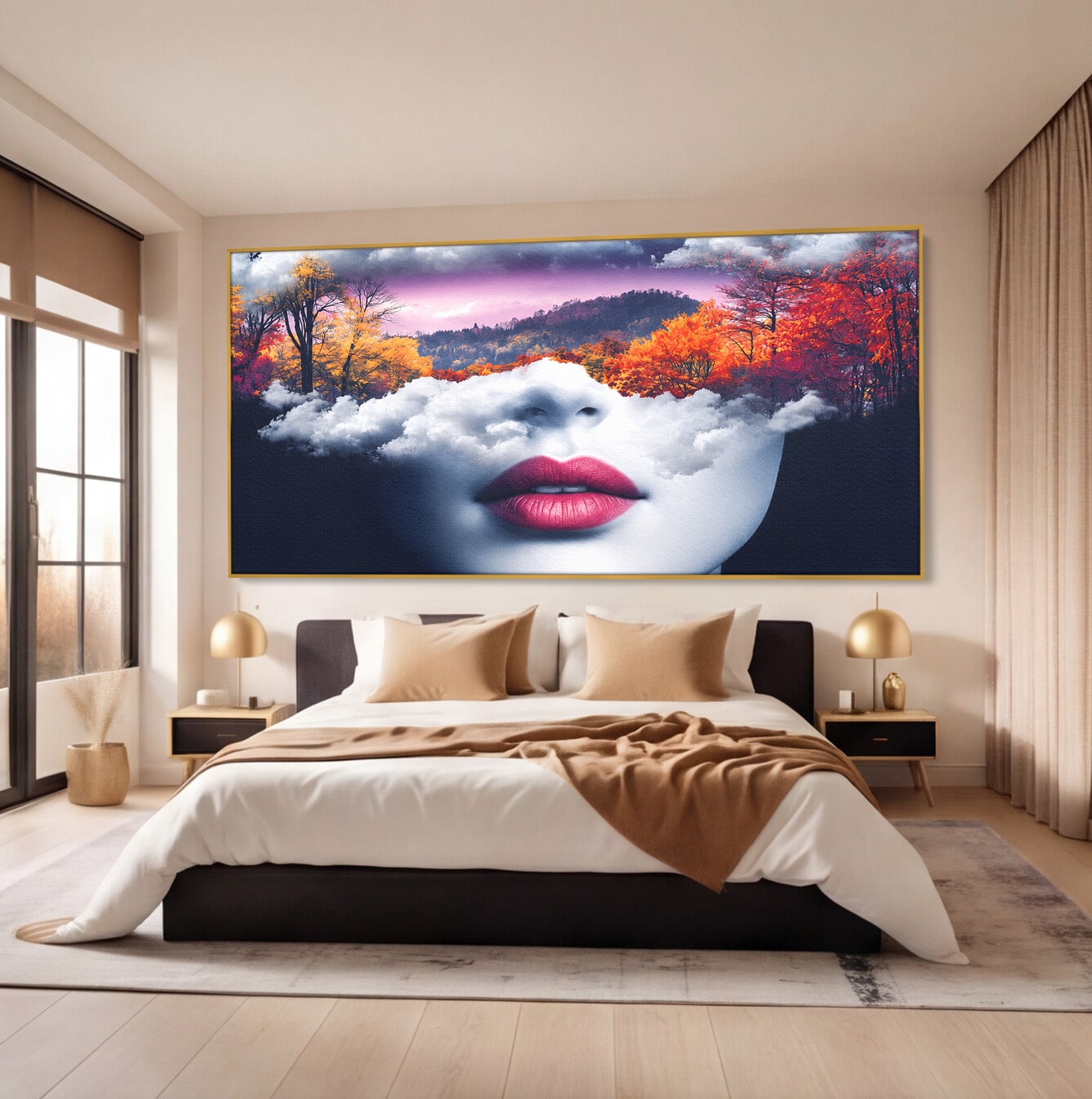 Tablou Canvas Premium LuxCanva® A1702, Peisajul Viselor, Peisaj, Fata, Natura, Toamna, Living, Culori Vibrante