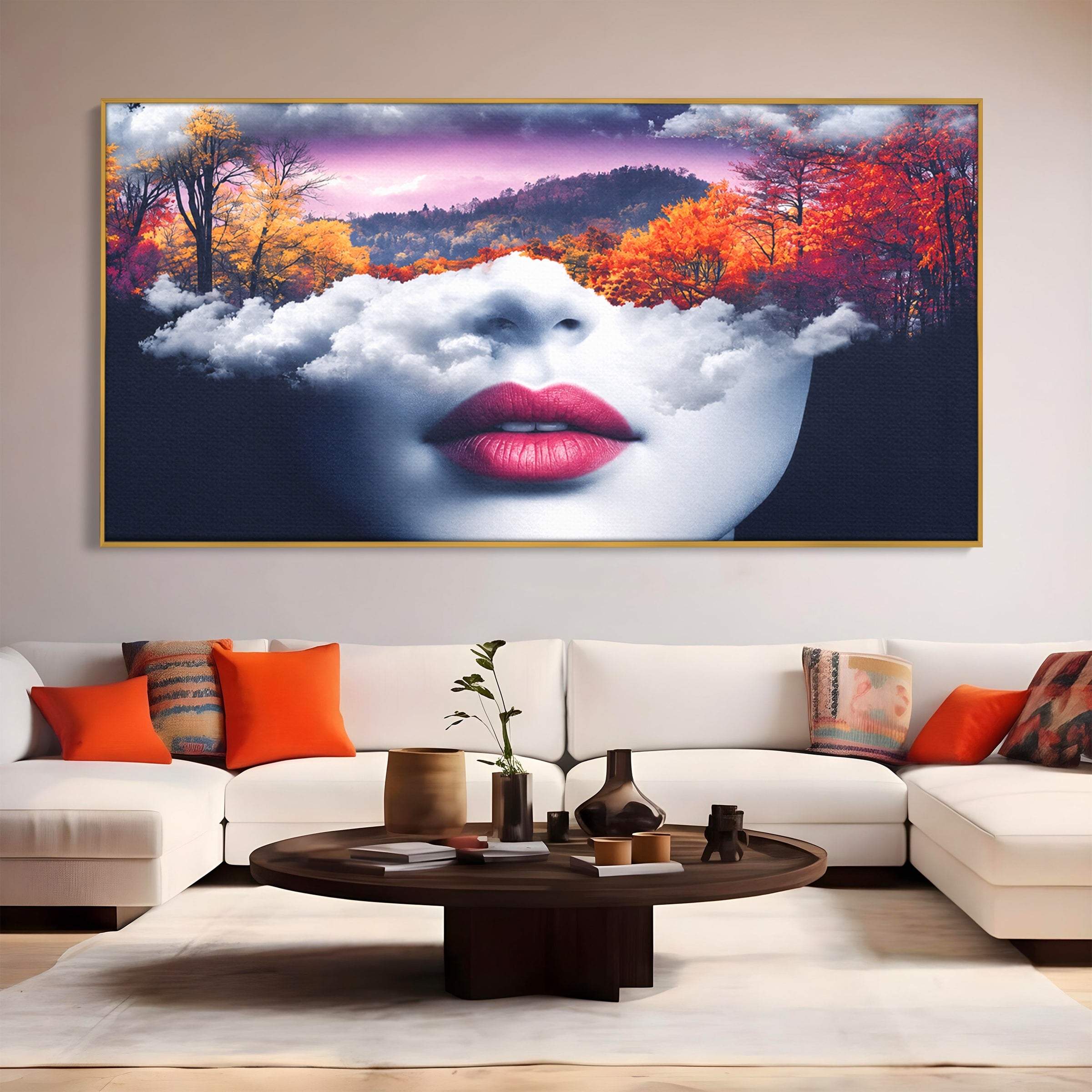 Tablou Canvas Premium LuxCanva® A1702, Peisajul Viselor, Peisaj, Fata, Natura, Toamna, Living, Culori Vibrante