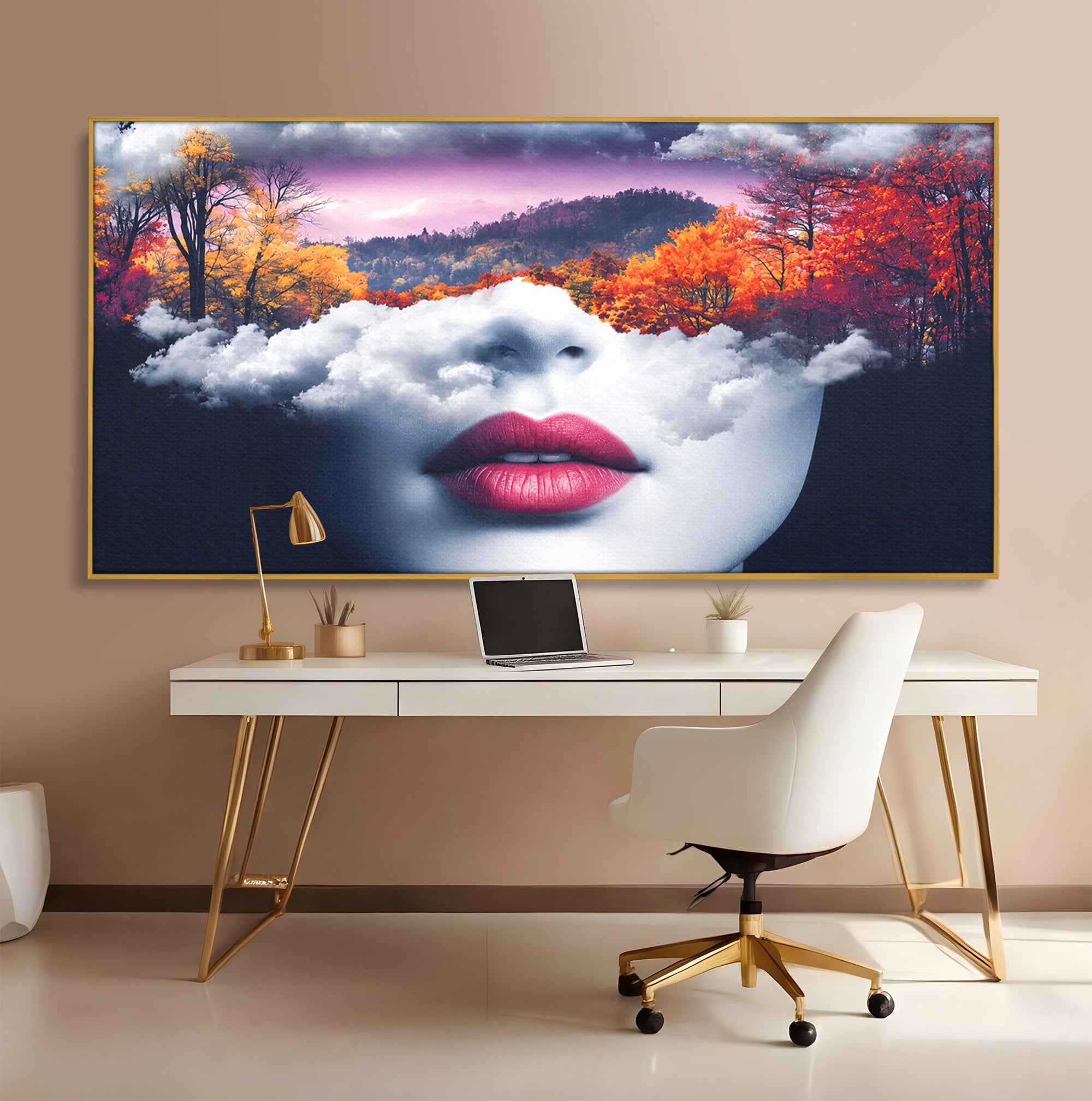Tablou Canvas Premium LuxCanva® A1702, Peisajul Viselor, Peisaj, Fata, Natura, Toamna, Living, Culori Vibrante
