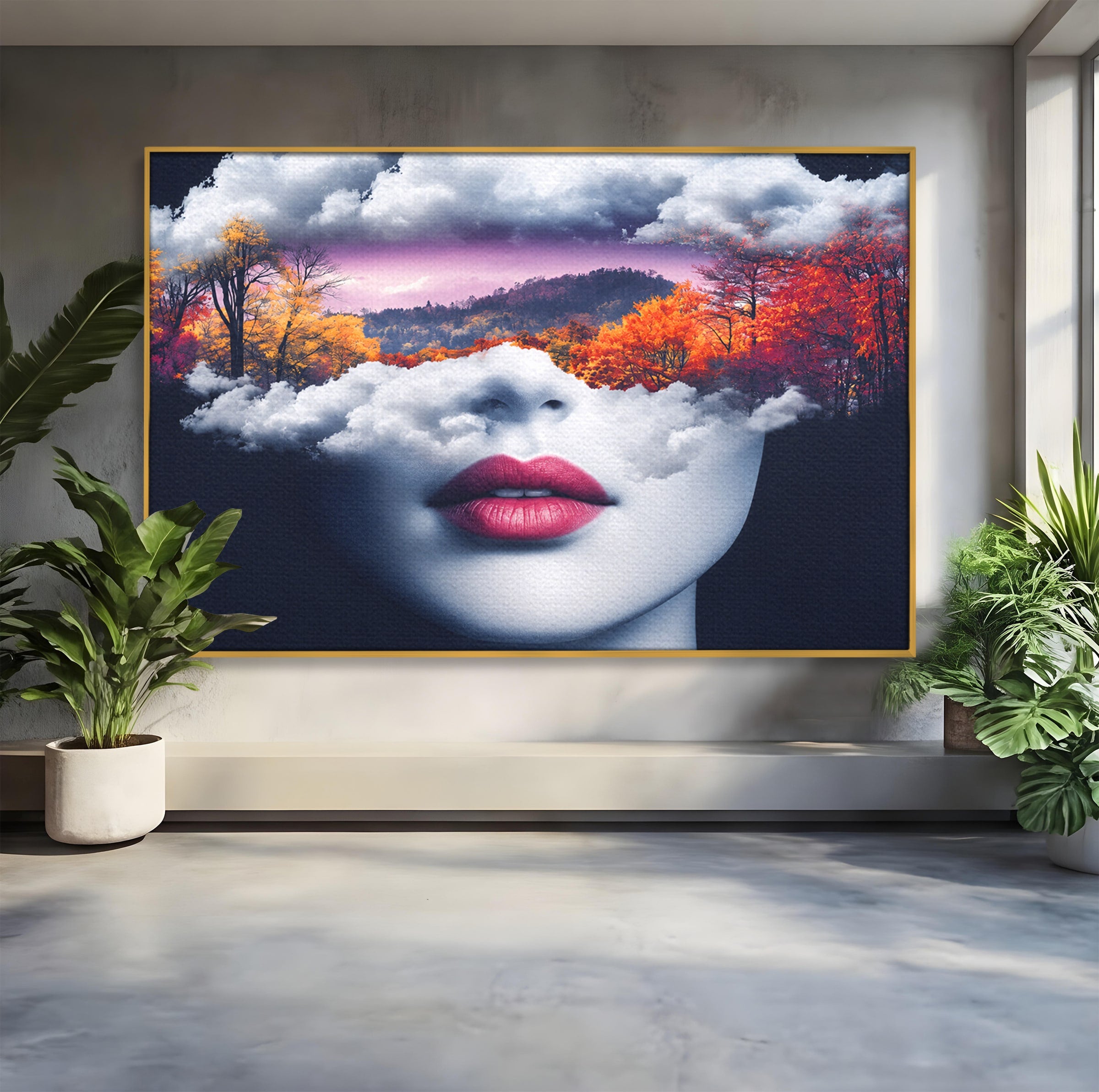 Tablou Canvas Premium LuxCanva® A1702, Peisajul Viselor, Peisaj, Fata, Natura, Toamna, Living, Culori Vibrante
