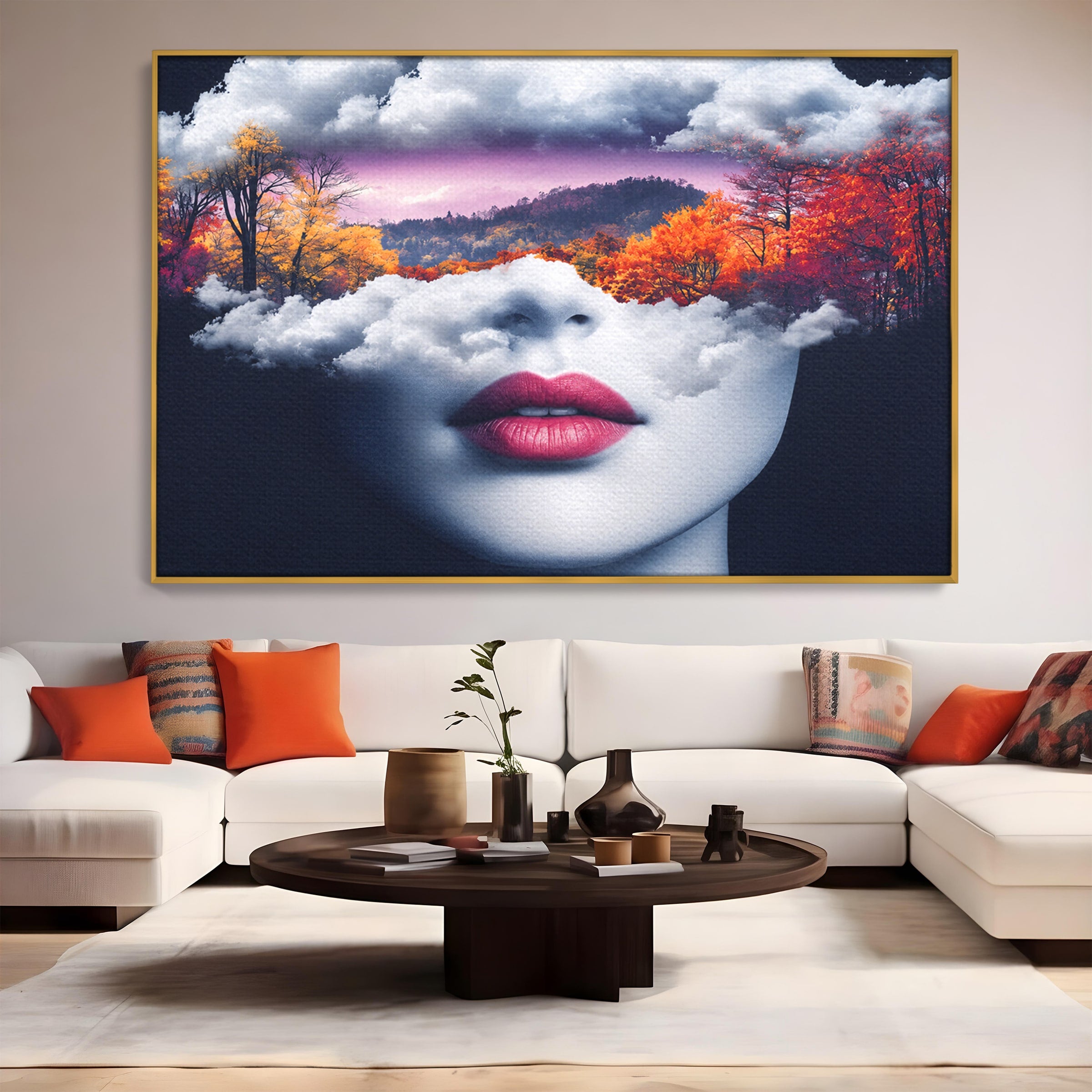 Tablou Canvas Premium LuxCanva® A1702, Peisajul Viselor, Peisaj, Fata, Natura, Toamna, Living, Culori Vibrante
