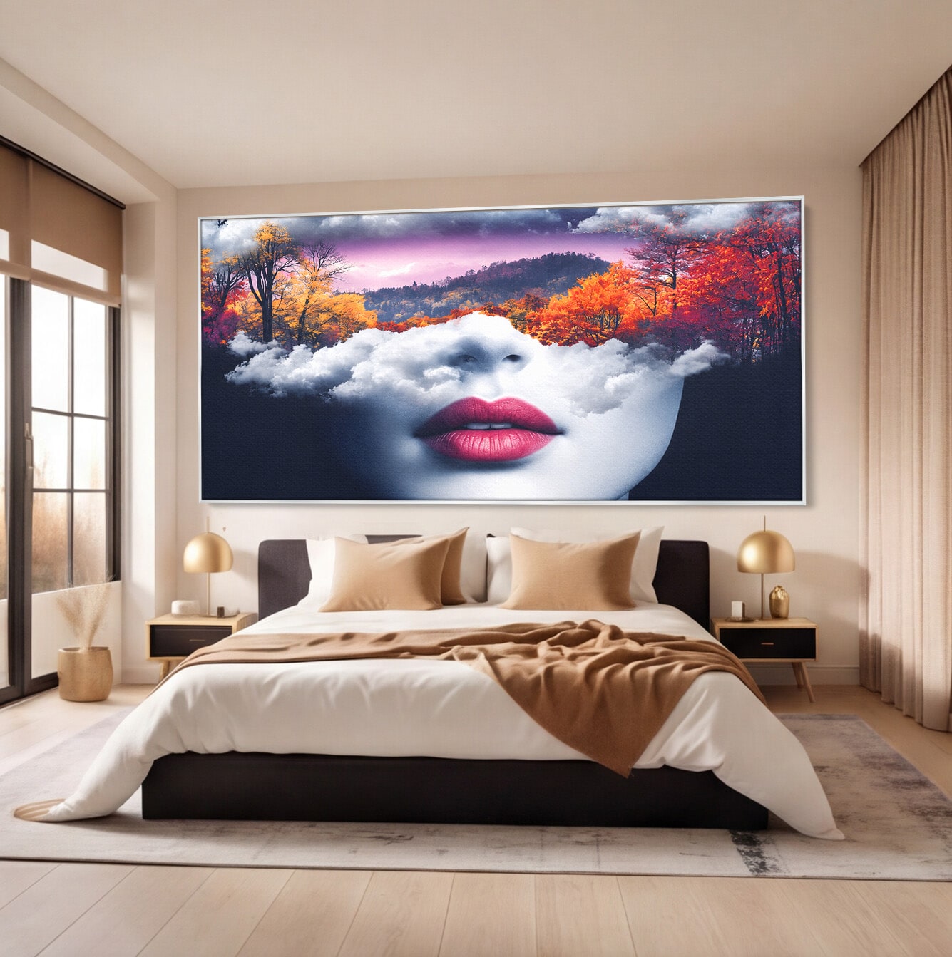 Tablou Canvas Premium LuxCanva® A1702, Peisajul Viselor, Peisaj, Fata, Natura, Toamna, Living, Culori Vibrante