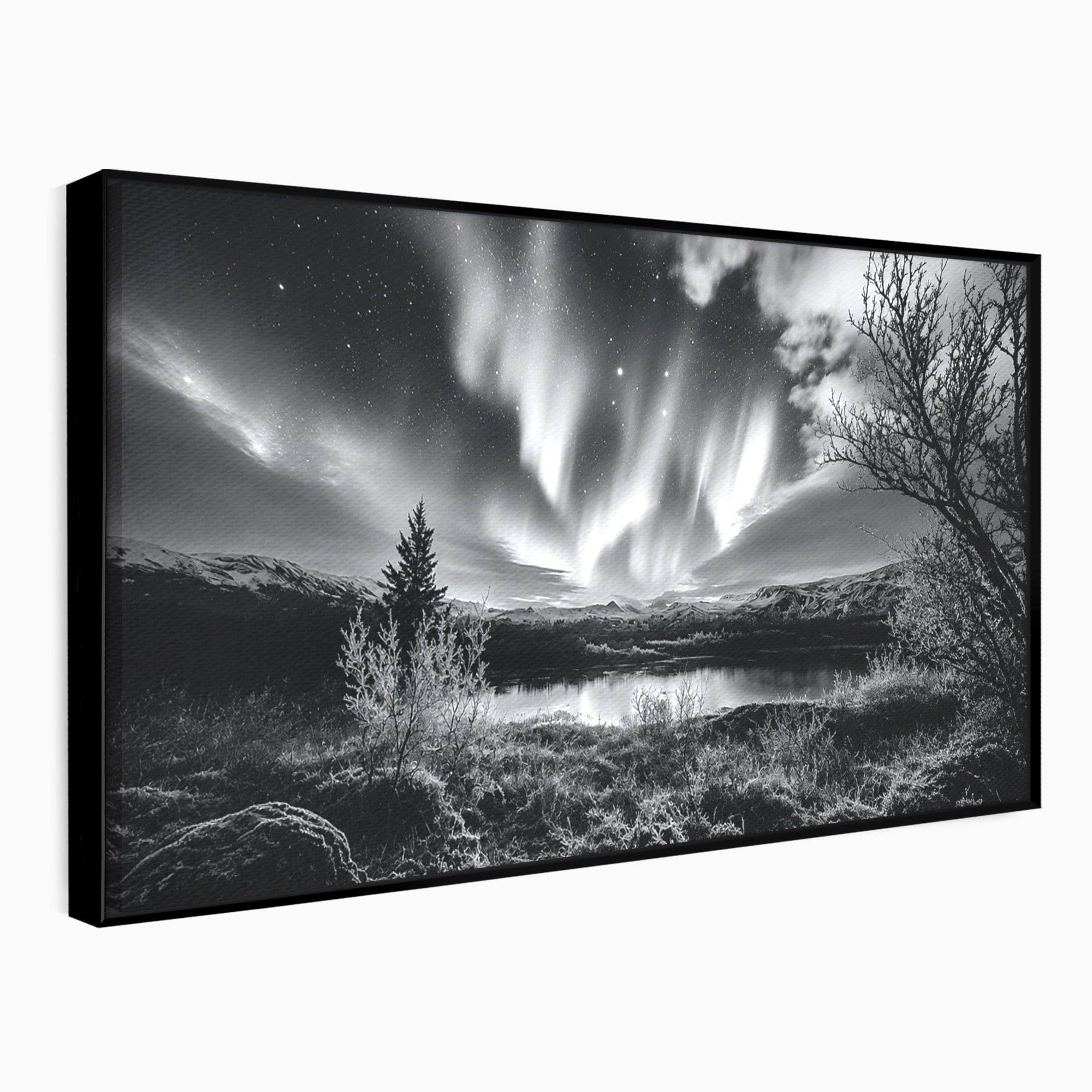 Tablou Canvas Premium LuxCanva® A1704, Cand Noaptea Danseaza , Aurora Boreala, Peisaj, Cer, Noapte, Living, Dormitor, Culori Vibrante