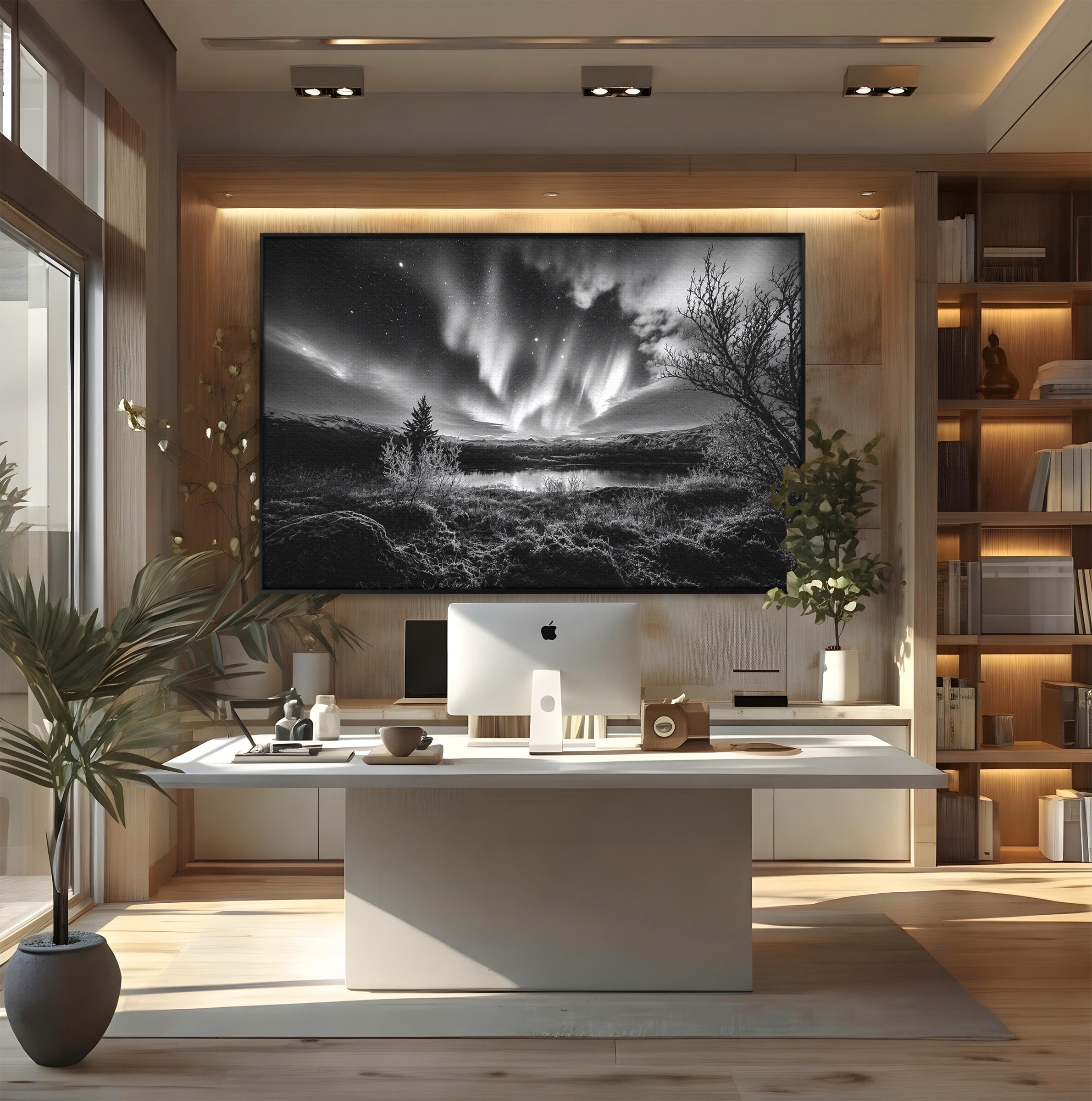 Tablou Canvas Premium LuxCanva® A1704, Cand Noaptea Danseaza , Aurora Boreala, Peisaj, Cer, Noapte, Living, Dormitor, Culori Vibrante