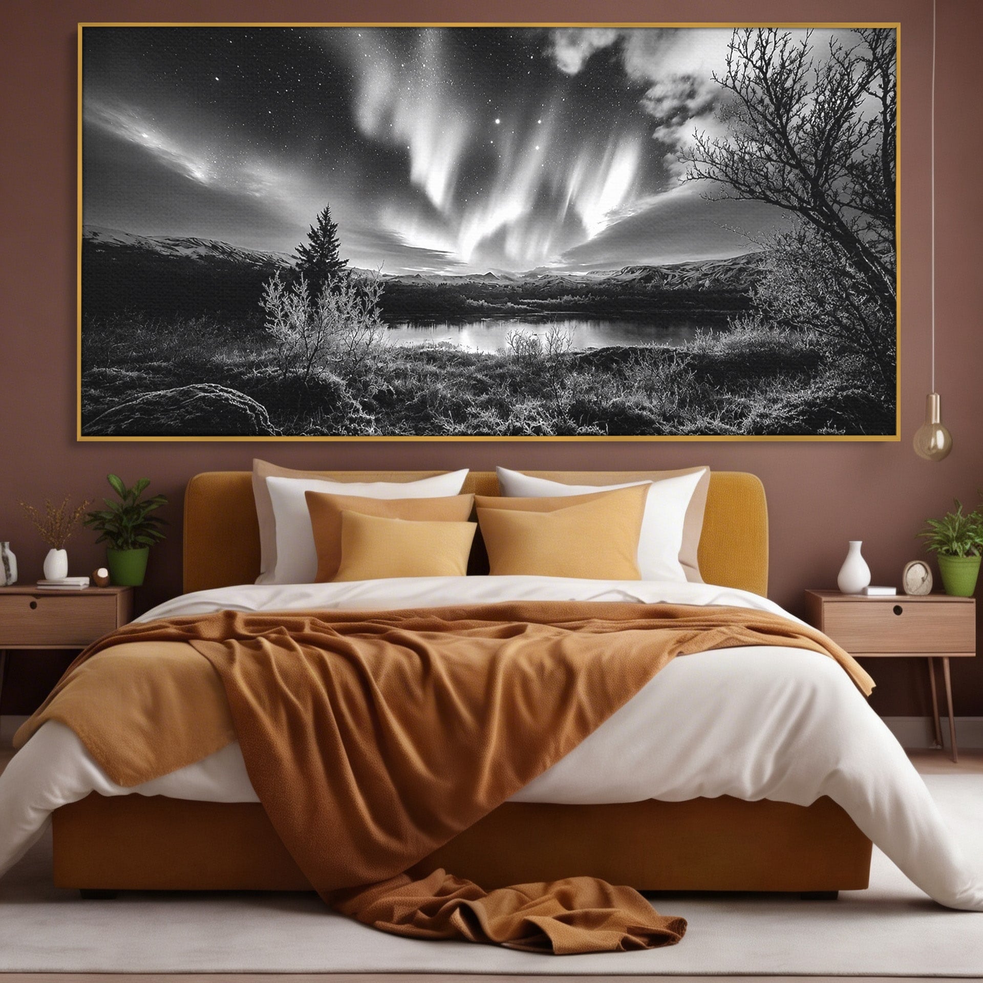 Tablou Canvas Premium LuxCanva® A1704, Cand Noaptea Danseaza , Aurora Boreala, Peisaj, Cer, Noapte, Living, Dormitor, Culori Vibrante