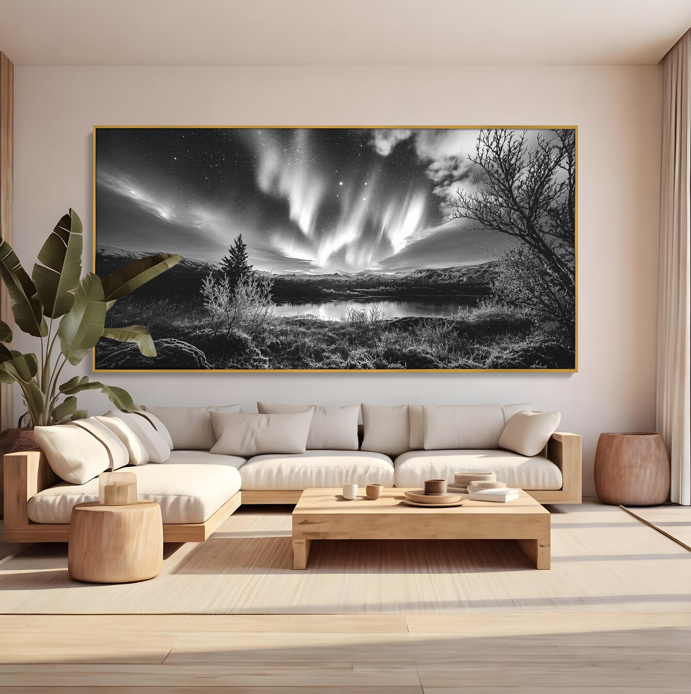 Tablou Canvas Premium LuxCanva® A1704, Cand Noaptea Danseaza , Aurora Boreala, Peisaj, Cer, Noapte, Living, Dormitor, Culori Vibrante