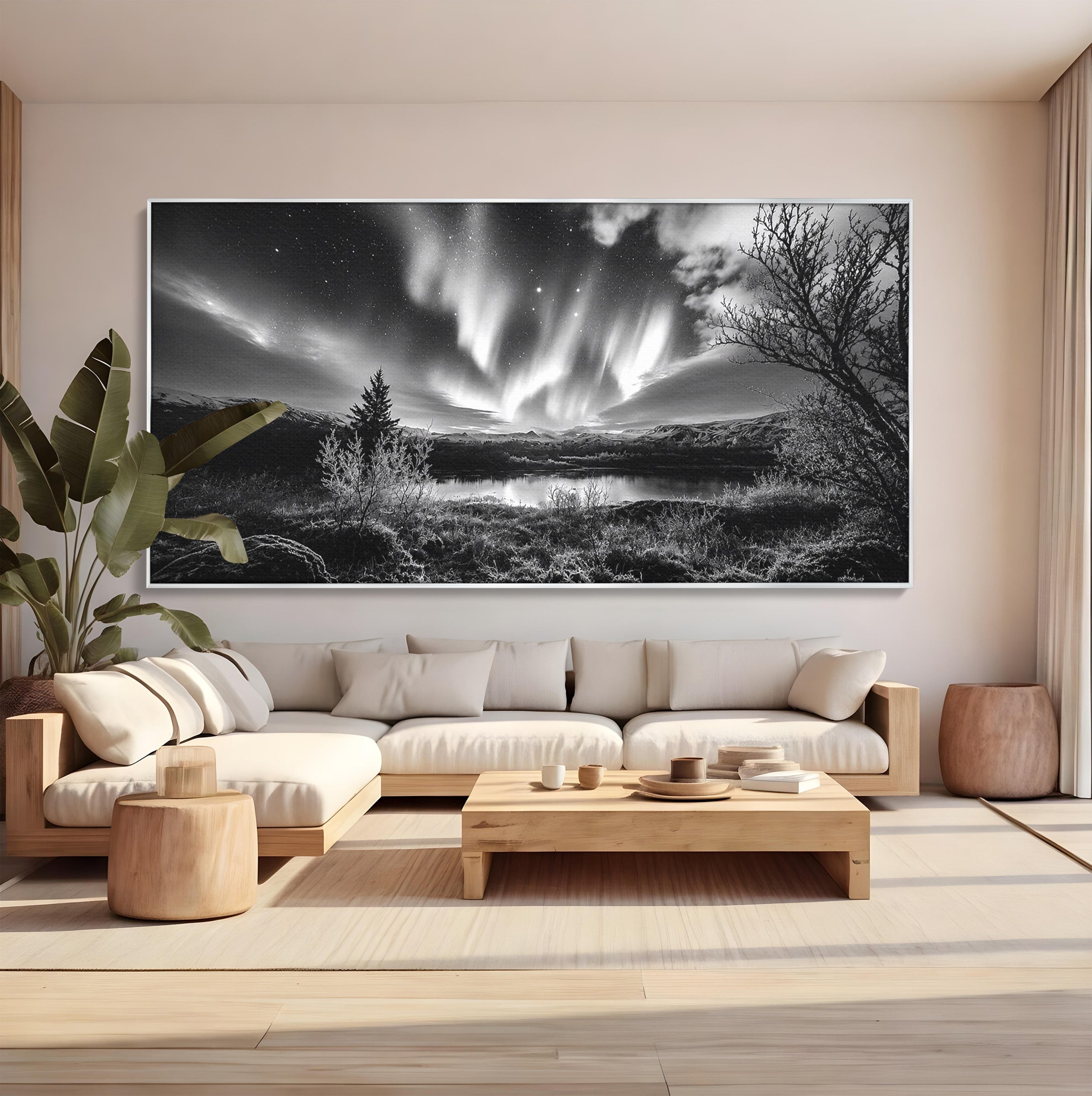 Tablou Canvas Premium LuxCanva® A1704, Cand Noaptea Danseaza , Aurora Boreala, Peisaj, Cer, Noapte, Living, Dormitor, Culori Vibrante