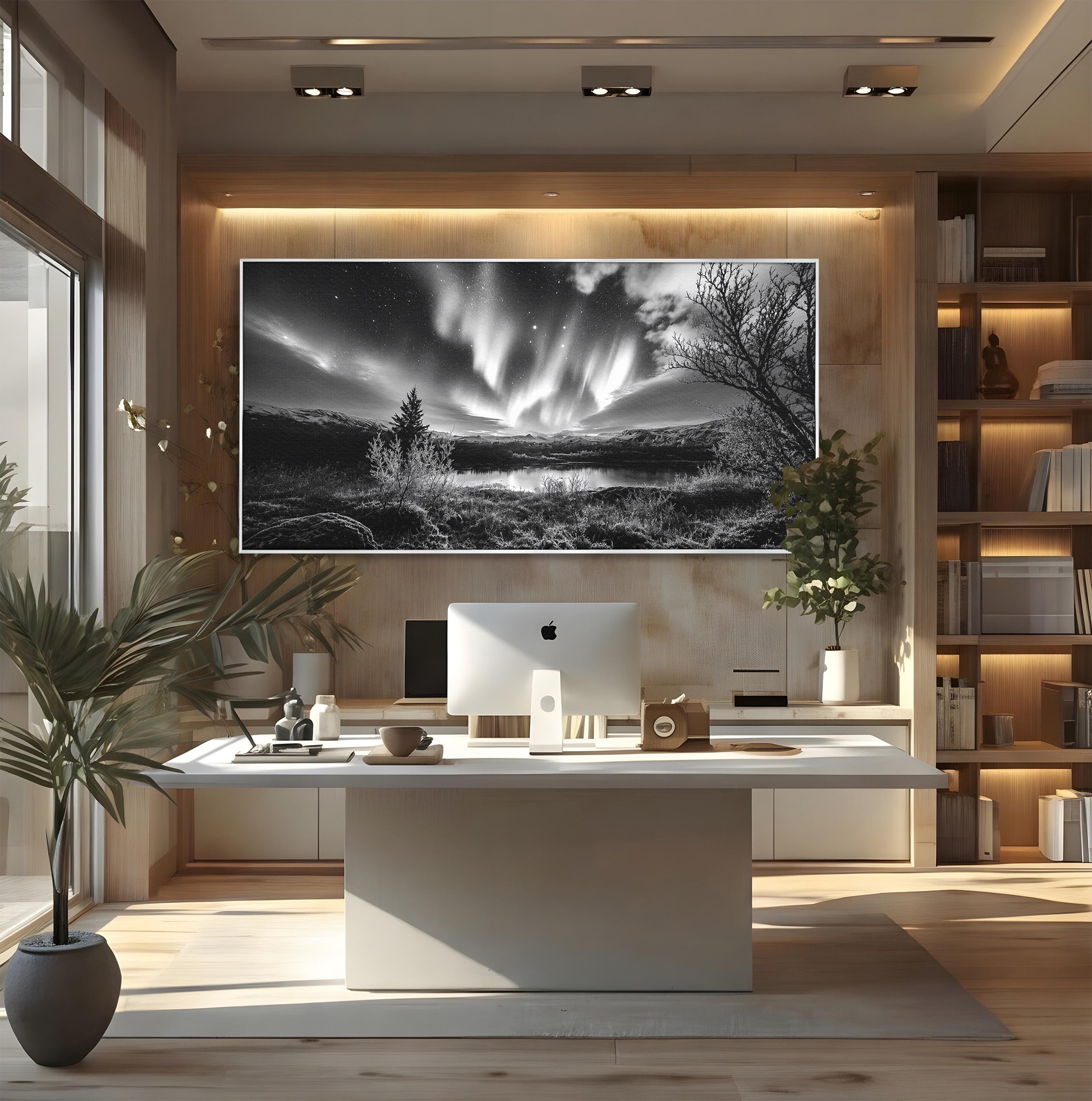 Tablou Canvas Premium LuxCanva® A1704, Cand Noaptea Danseaza , Aurora Boreala, Peisaj, Cer, Noapte, Living, Dormitor, Culori Vibrante
