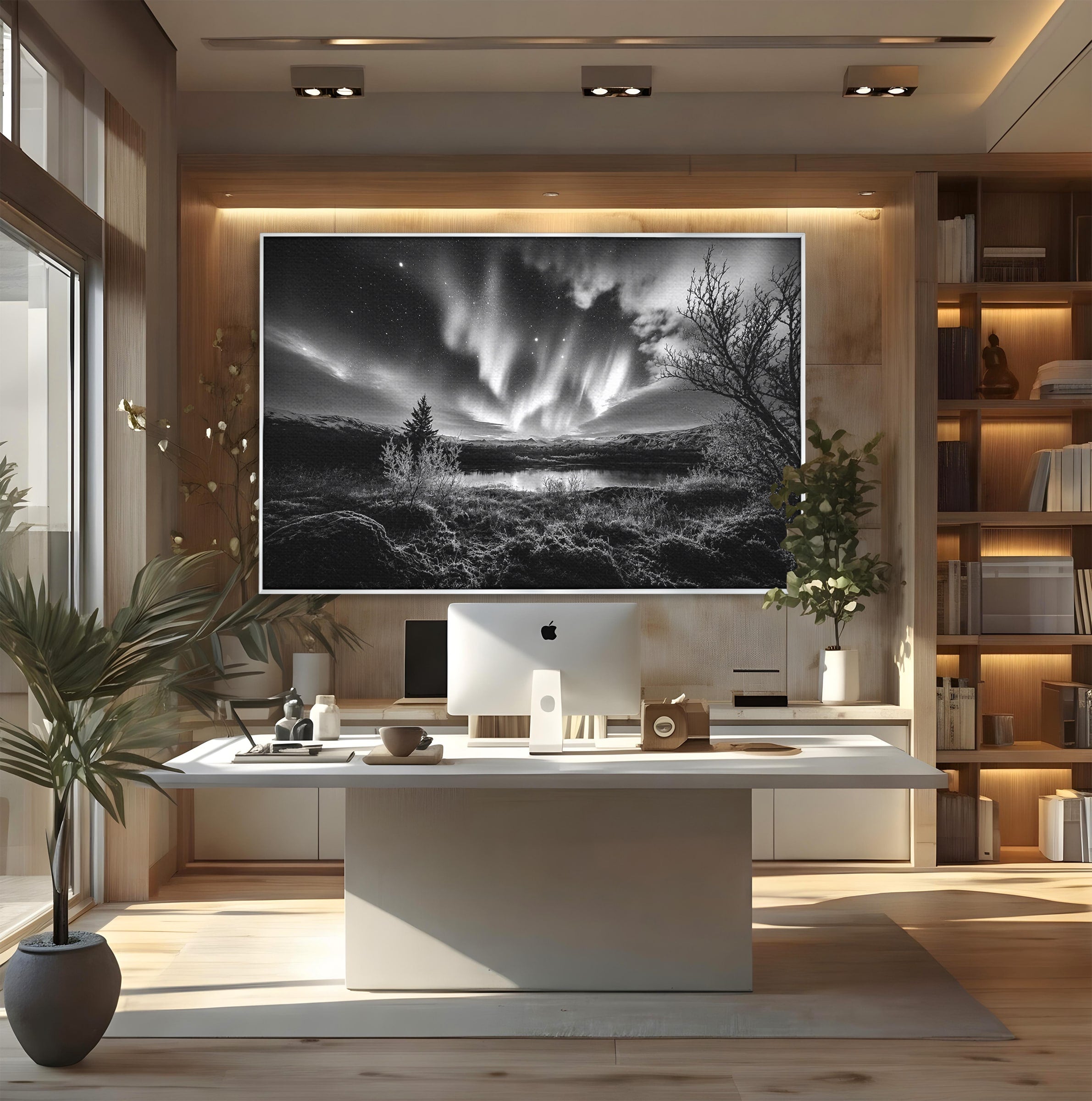 Tablou Canvas Premium LuxCanva® A1704, Cand Noaptea Danseaza , Aurora Boreala, Peisaj, Cer, Noapte, Living, Dormitor, Culori Vibrante