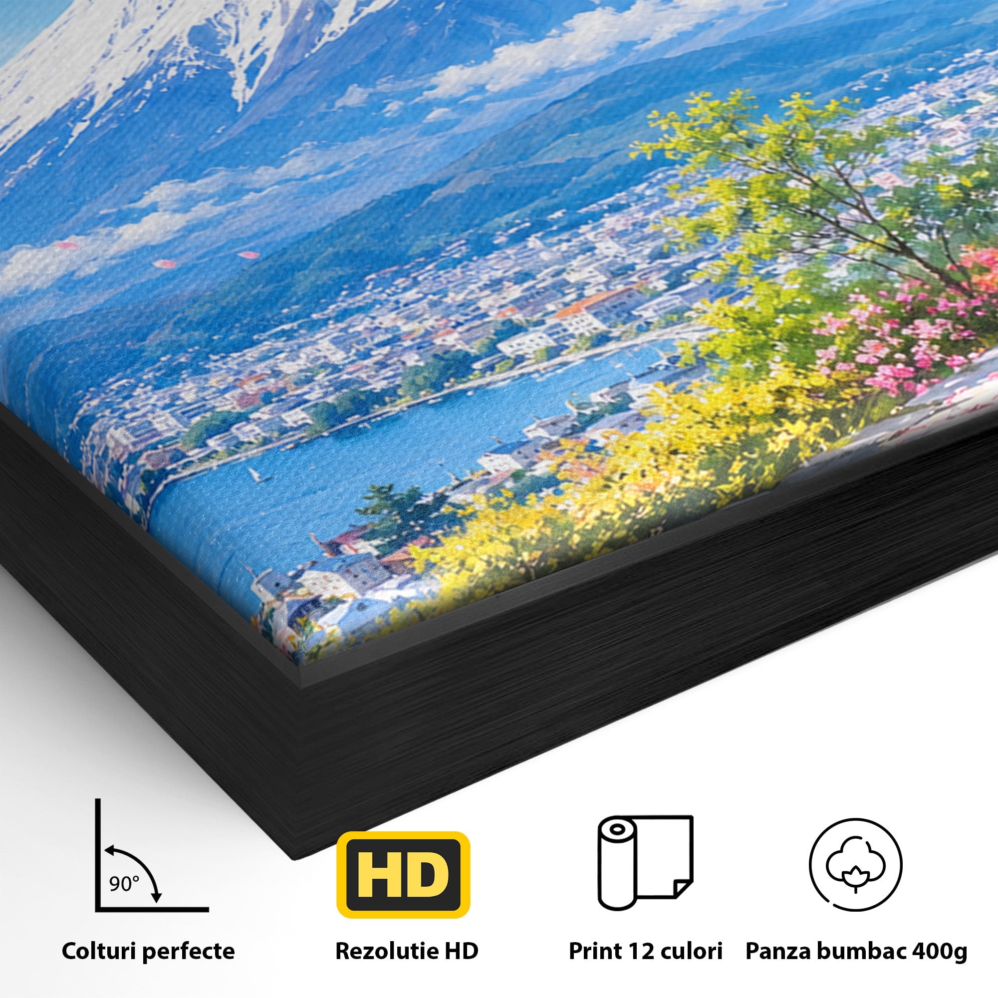 Tablou Canvas Premium LuxCanva® A1706, Primavara La Templu Japonez, Templu, Primavara, Peisaj, Natura, Living, Culori Vibrante