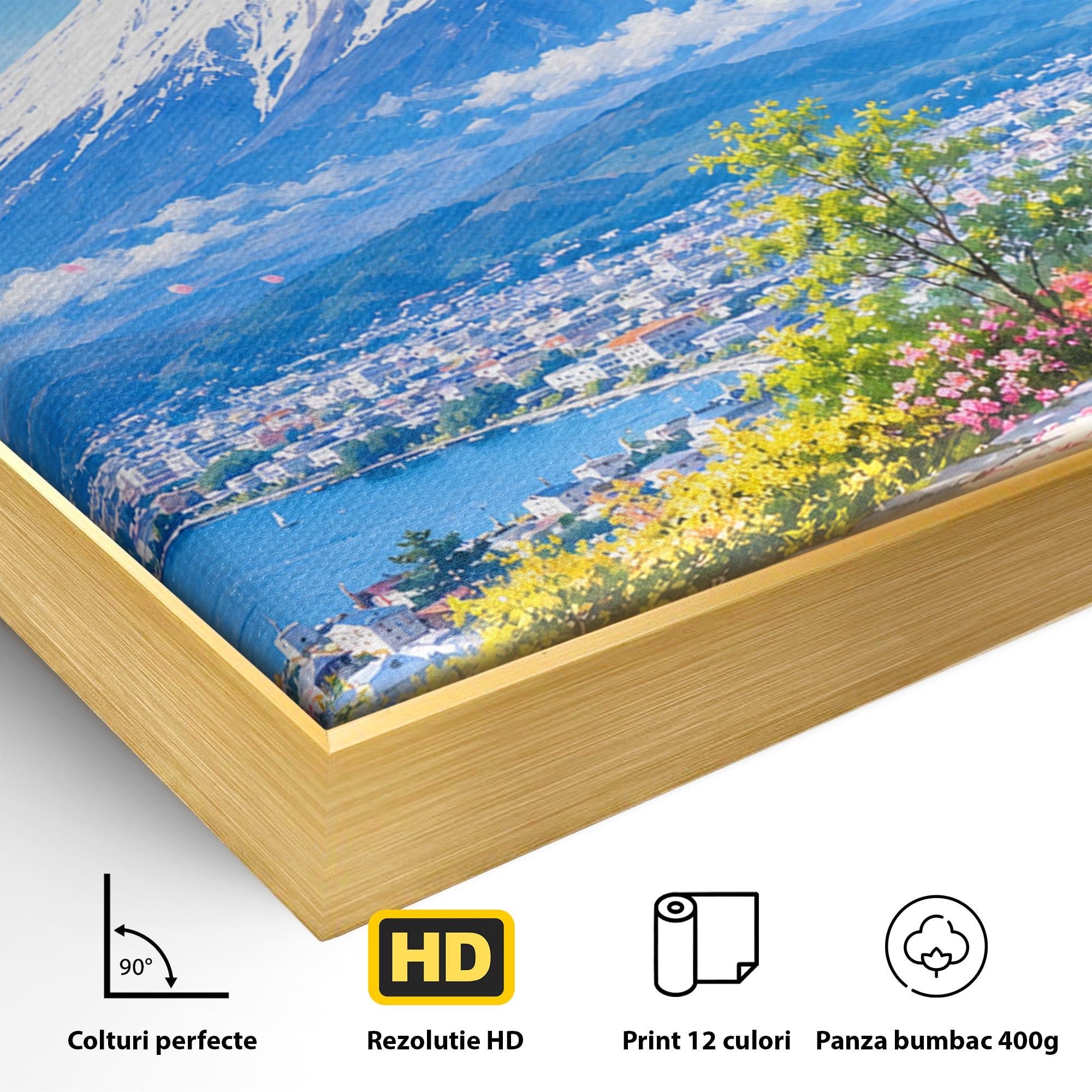 Tablou Canvas Premium LuxCanva® A1706, Primavara La Templu Japonez, Templu, Primavara, Peisaj, Natura, Living, Culori Vibrante