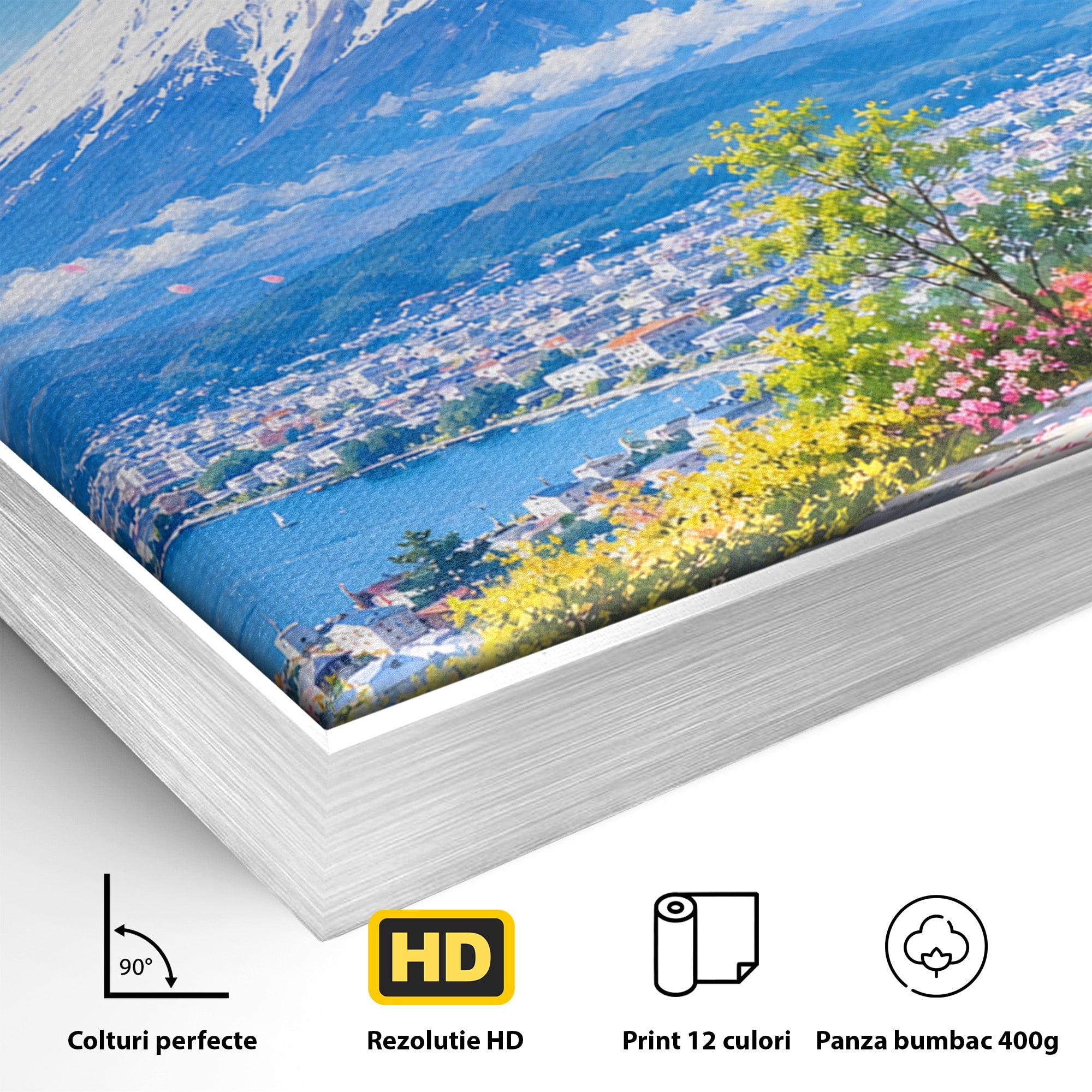 Tablou Canvas Premium LuxCanva® A1706, Primavara La Templu Japonez, Templu, Primavara, Peisaj, Natura, Living, Culori Vibrante