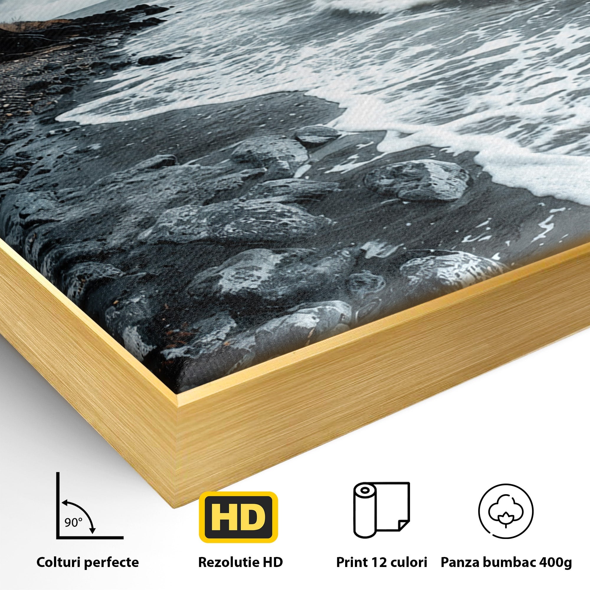 Tablou Canvas Premium LuxCanva® A1707, Copac Singuratic Pe Tarm, Copac, Tarm, Peisaj, Natura, Dramatic, Living, Culori Vibrante