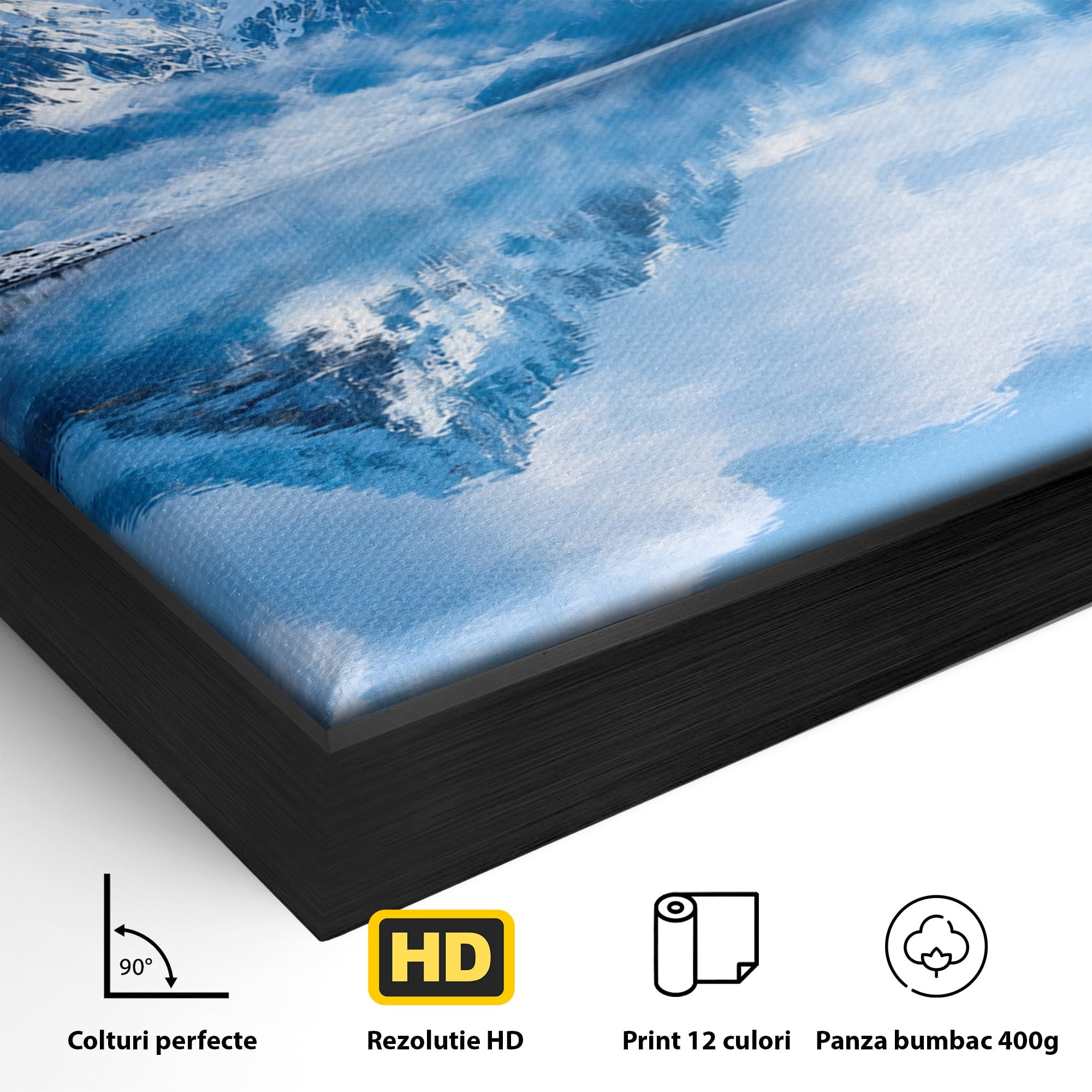Tablou Canvas Premium LuxCanva® A1708, Primavara La Munte, Munte, Lac, Primavara, Natura, Living, Dormitor, Culori Vibrante