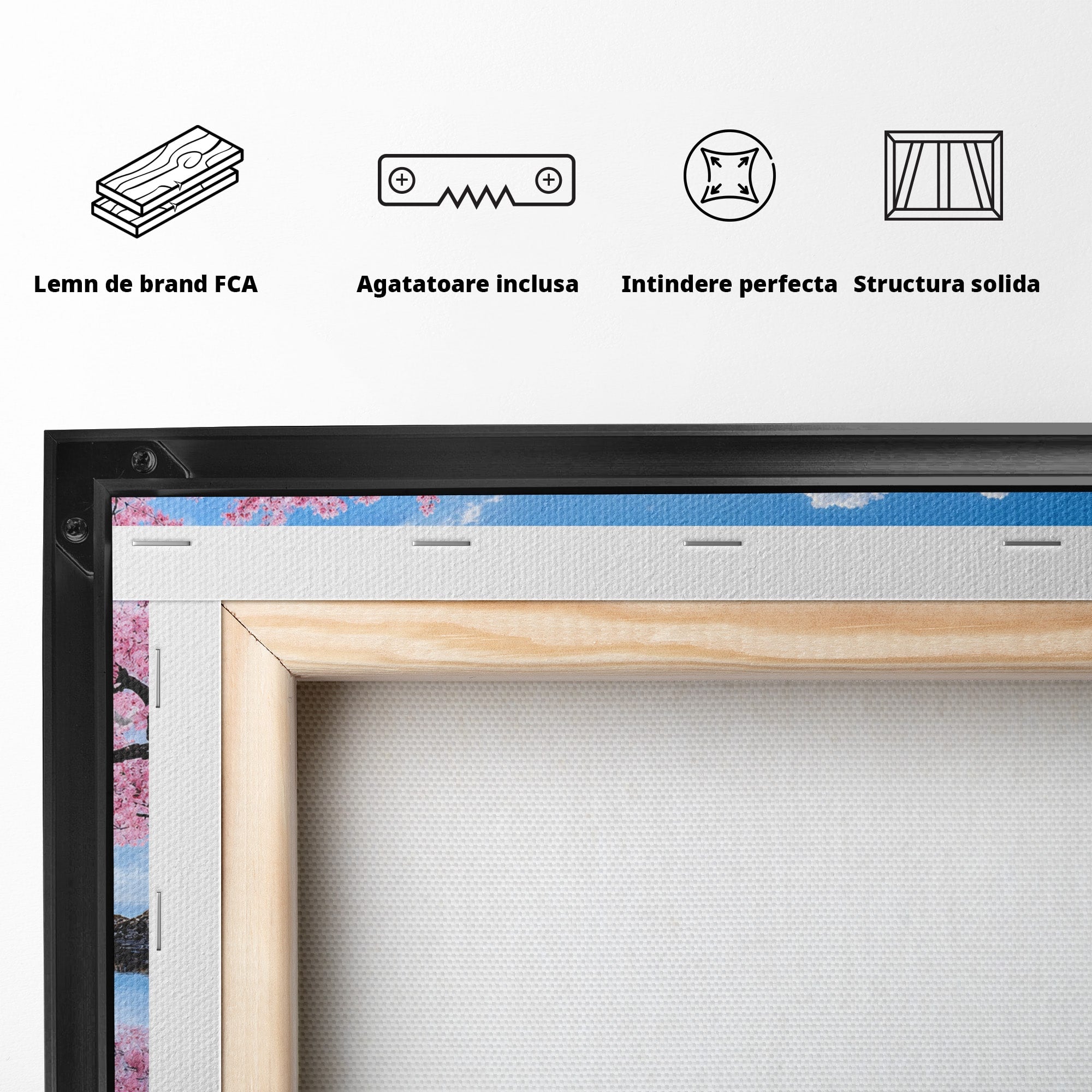 Tablou Canvas Premium LuxCanva® A1708, Primavara La Munte, Munte, Lac, Primavara, Natura, Living, Dormitor, Culori Vibrante