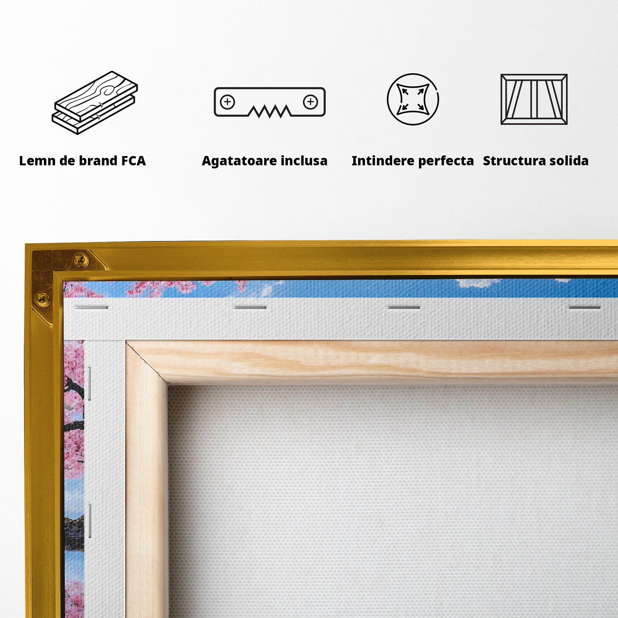 Tablou Canvas Premium LuxCanva® A1708, Primavara La Munte, Munte, Lac, Primavara, Natura, Living, Dormitor, Culori Vibrante