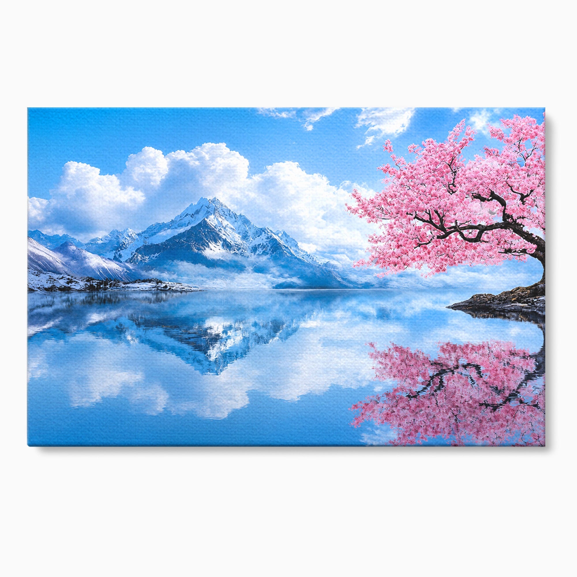 Tablou Canvas Premium LuxCanva® A1708, Primavara La Munte, Munte, Lac, Primavara, Natura, Living, Dormitor, Culori Vibrante