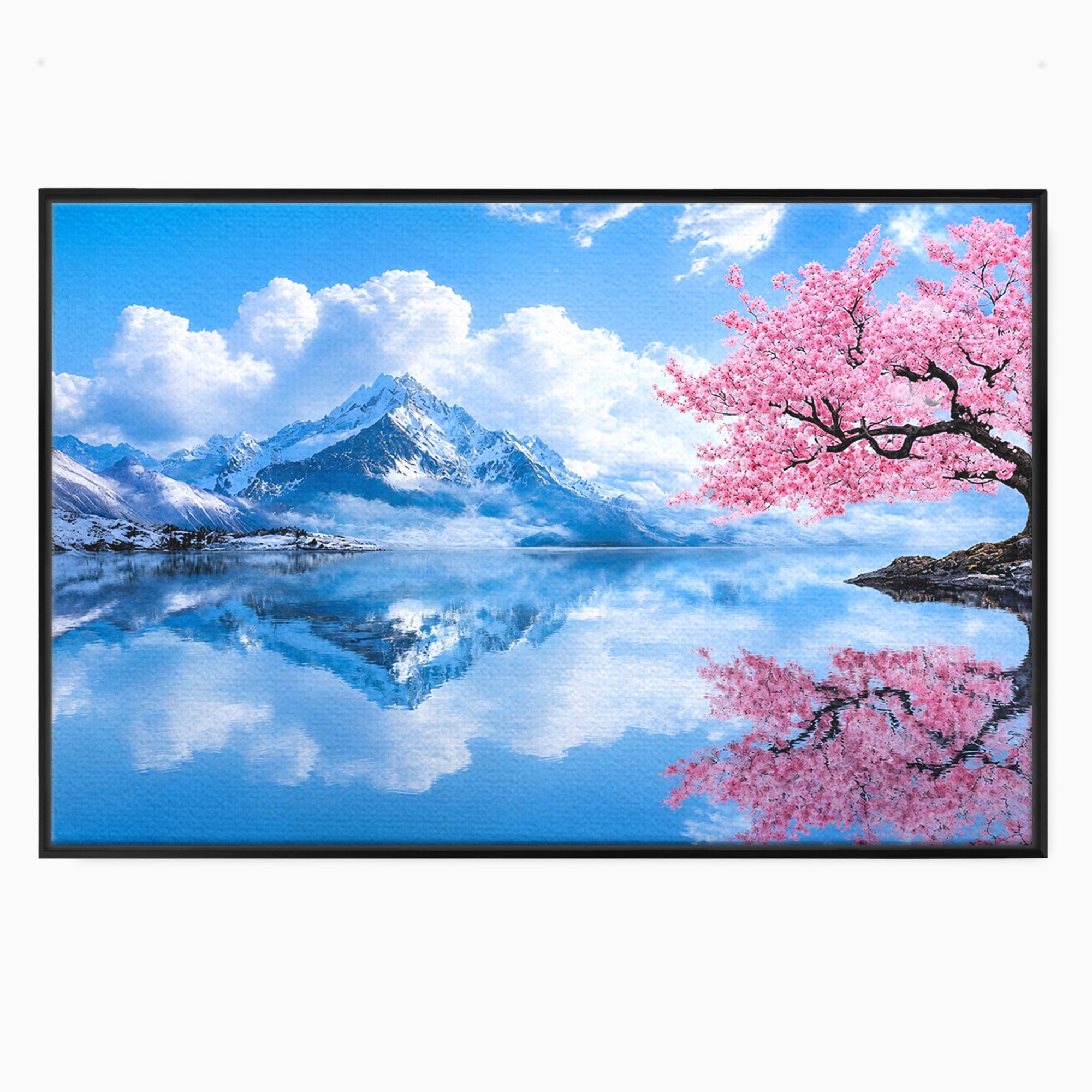 Tablou Canvas Premium LuxCanva® A1708, Primavara La Munte, Munte, Lac, Primavara, Natura, Living, Dormitor, Culori Vibrante