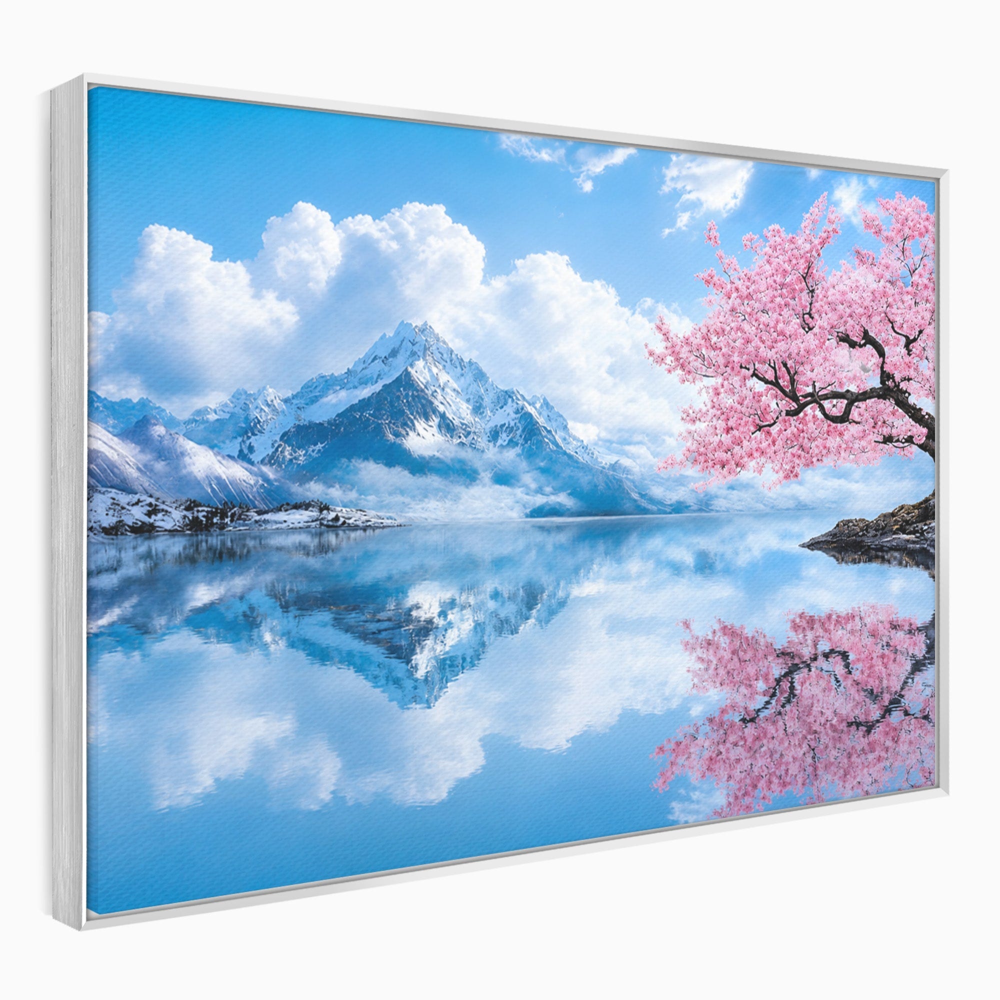 Tablou Canvas Premium LuxCanva® A1708, Primavara La Munte, Munte, Lac, Primavara, Natura, Living, Dormitor, Culori Vibrante