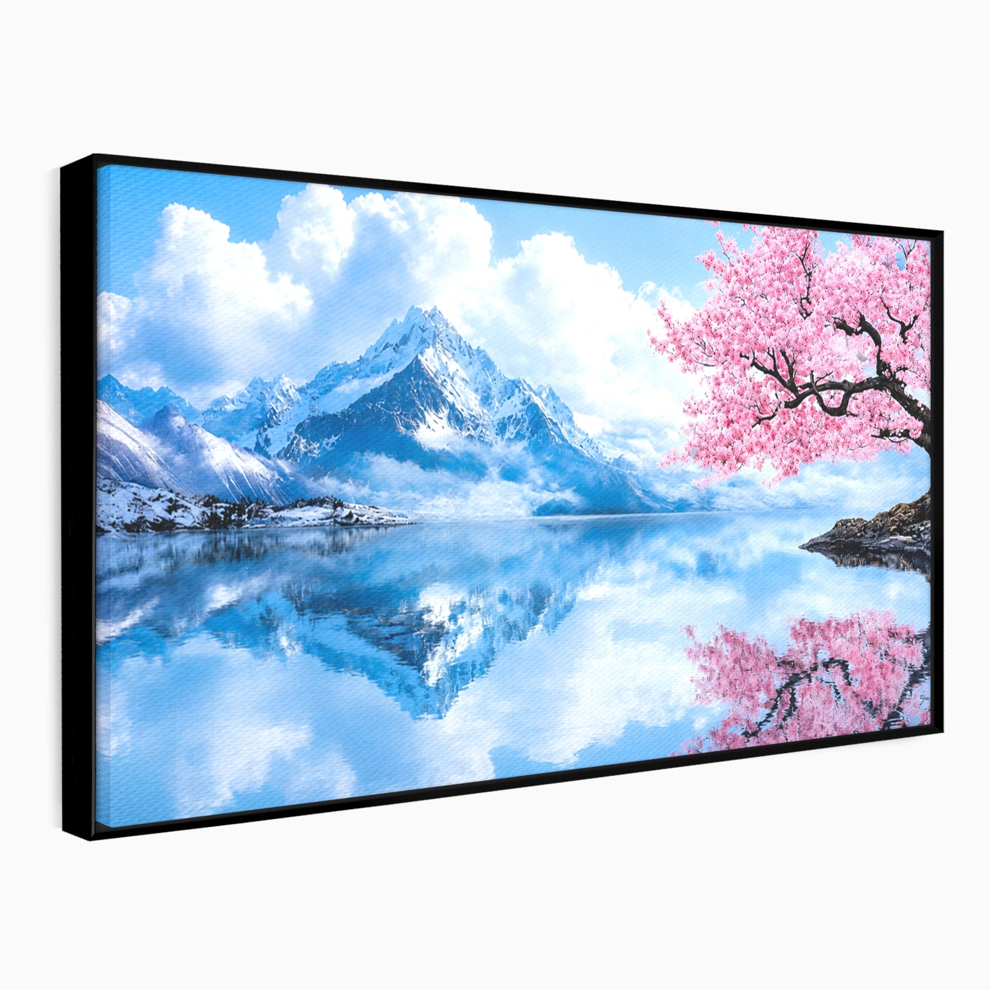 Tablou Canvas Premium LuxCanva® A1708, Primavara La Munte, Munte, Lac, Primavara, Natura, Living, Dormitor, Culori Vibrante