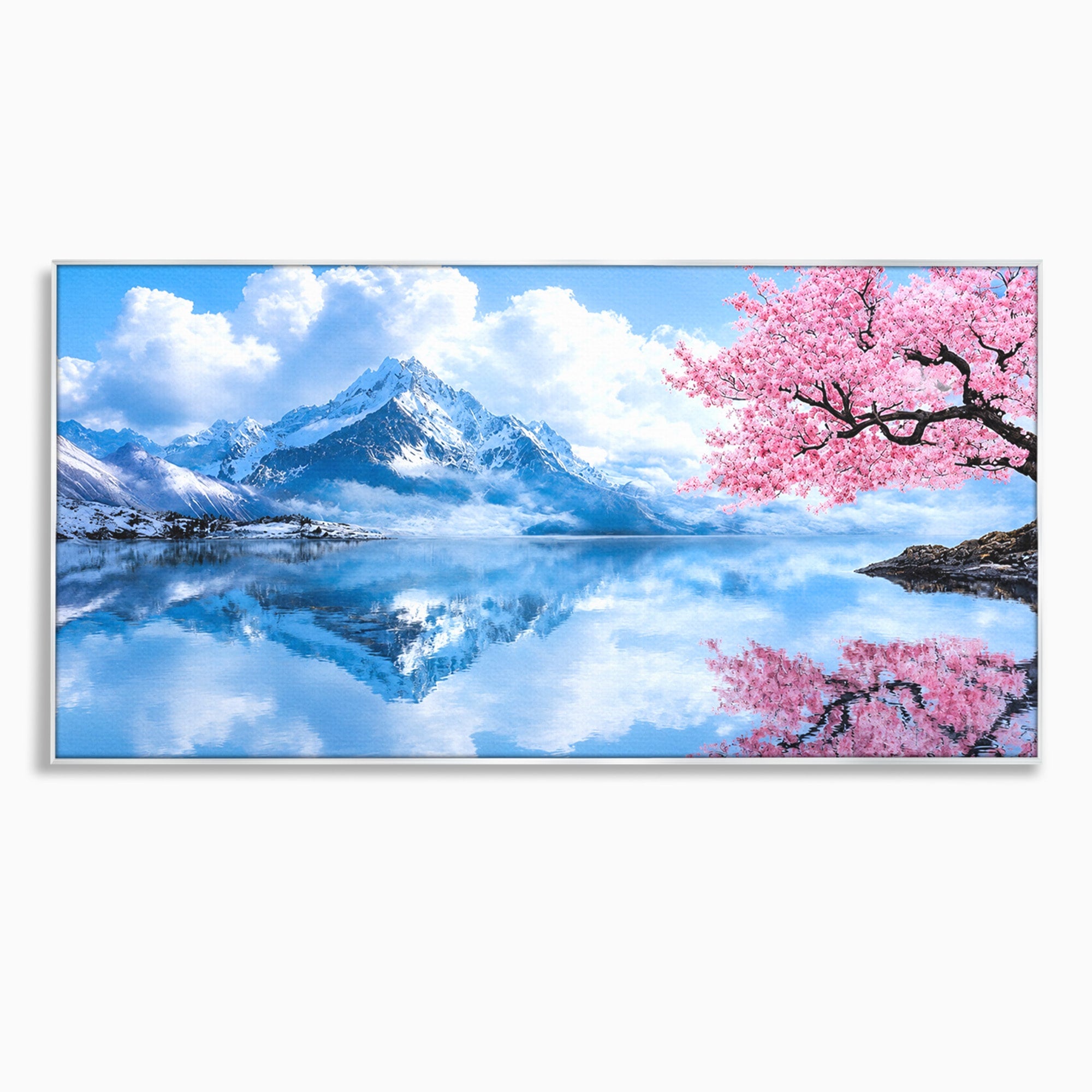 Tablou Canvas Premium LuxCanva® A1708, Primavara La Munte, Munte, Lac, Primavara, Natura, Living, Dormitor, Culori Vibrante