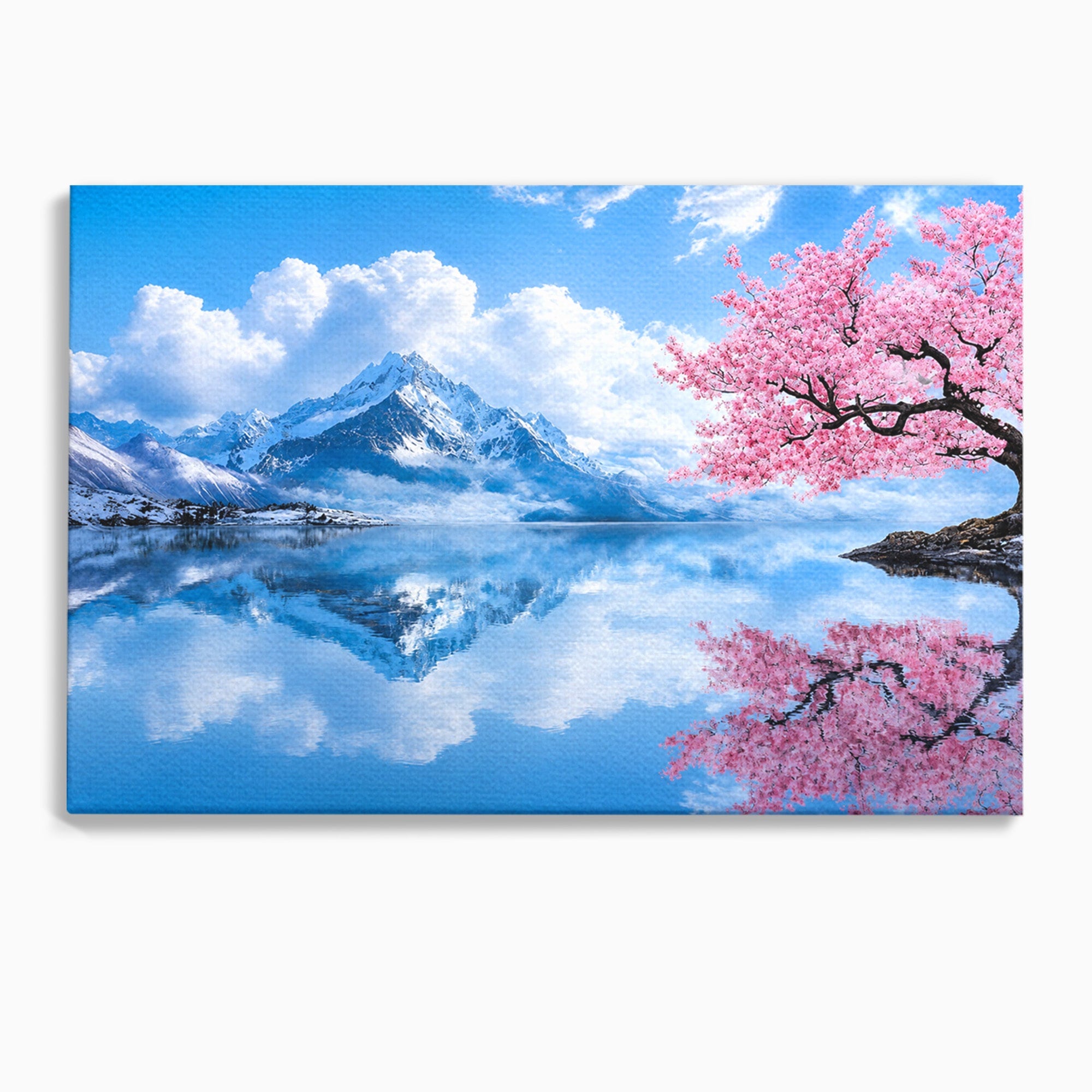 Tablou Canvas Premium LuxCanva® A1708, Primavara La Munte, Munte, Lac, Primavara, Natura, Living, Dormitor, Culori Vibrante