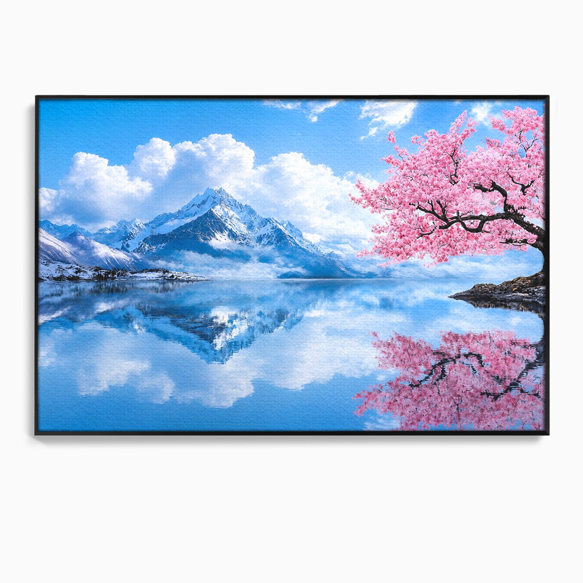 Tablou Canvas Premium LuxCanva® A1708, Primavara La Munte, Munte, Lac, Primavara, Natura, Living, Dormitor, Culori Vibrante