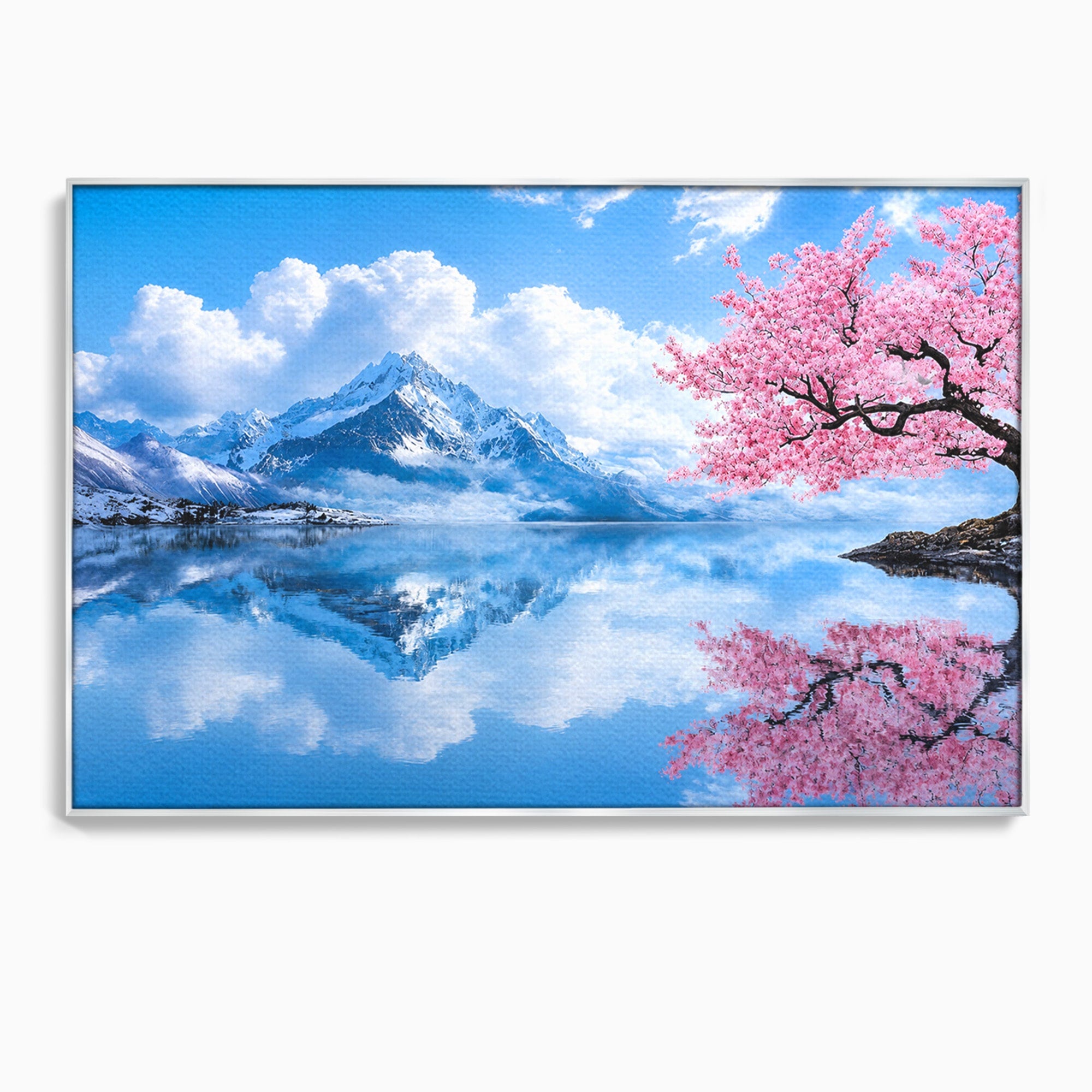 Tablou Canvas Premium LuxCanva® A1708, Primavara La Munte, Munte, Lac, Primavara, Natura, Living, Dormitor, Culori Vibrante