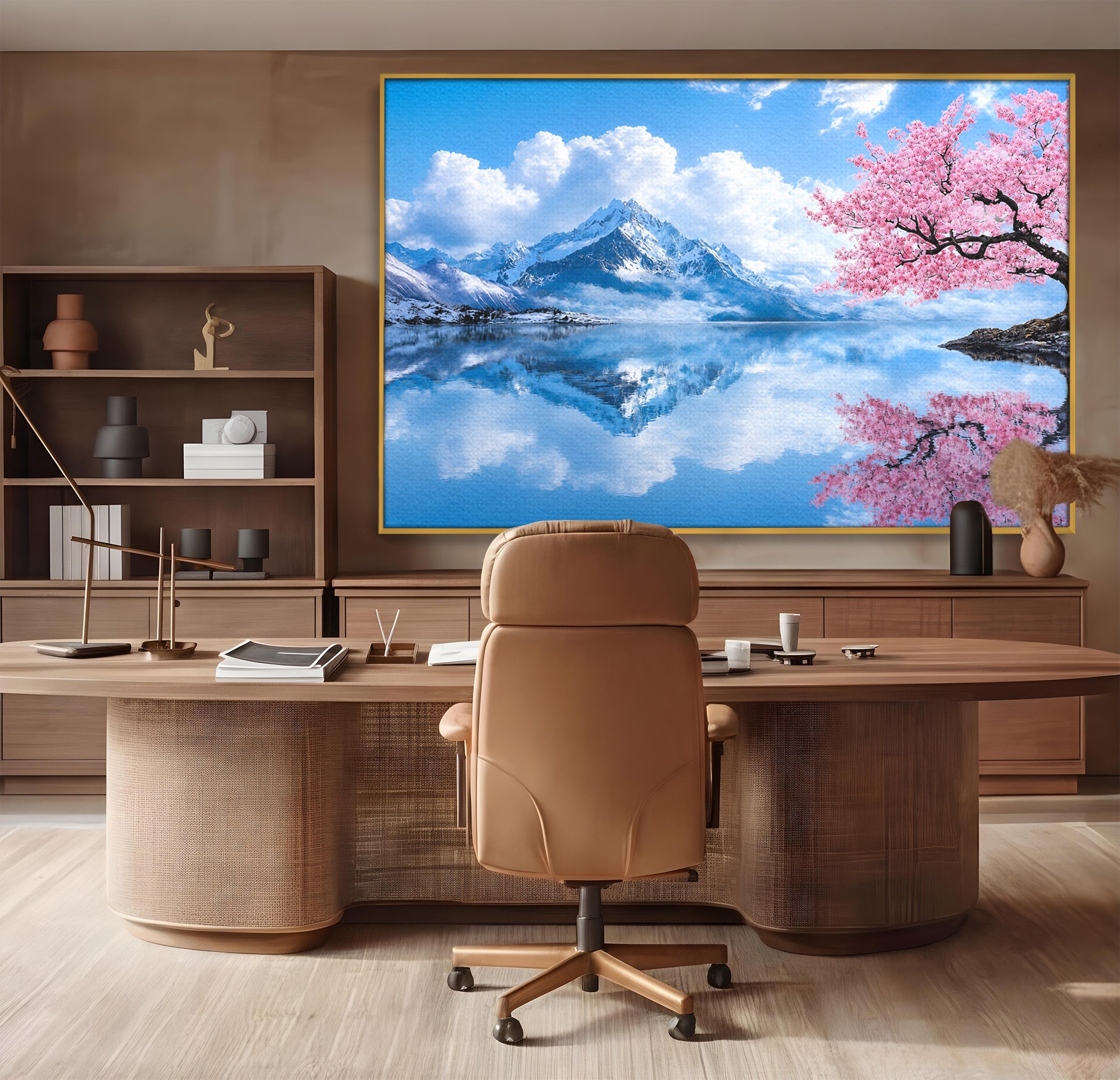 Tablou Canvas Premium LuxCanva® A1708, Primavara La Munte, Munte, Lac, Primavara, Natura, Living, Dormitor, Culori Vibrante