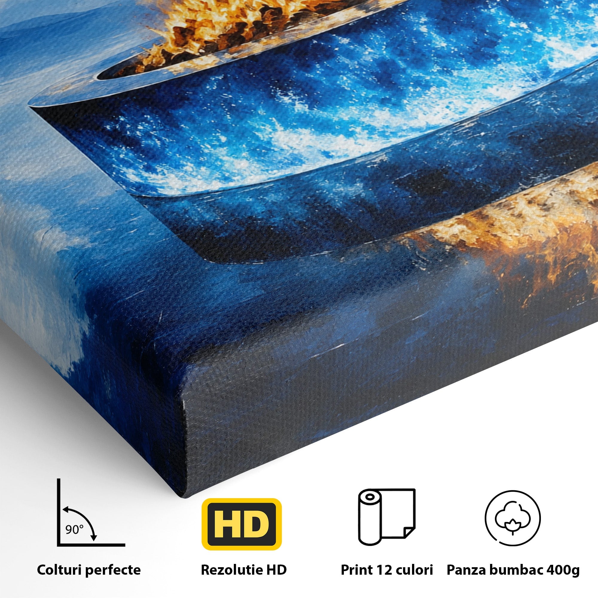 Tablou Canvas Premium LuxCanva® A1710, Focul Ceresc, Foc, Cer, Peisaj, Reflectie, Living, Culori Vibrante