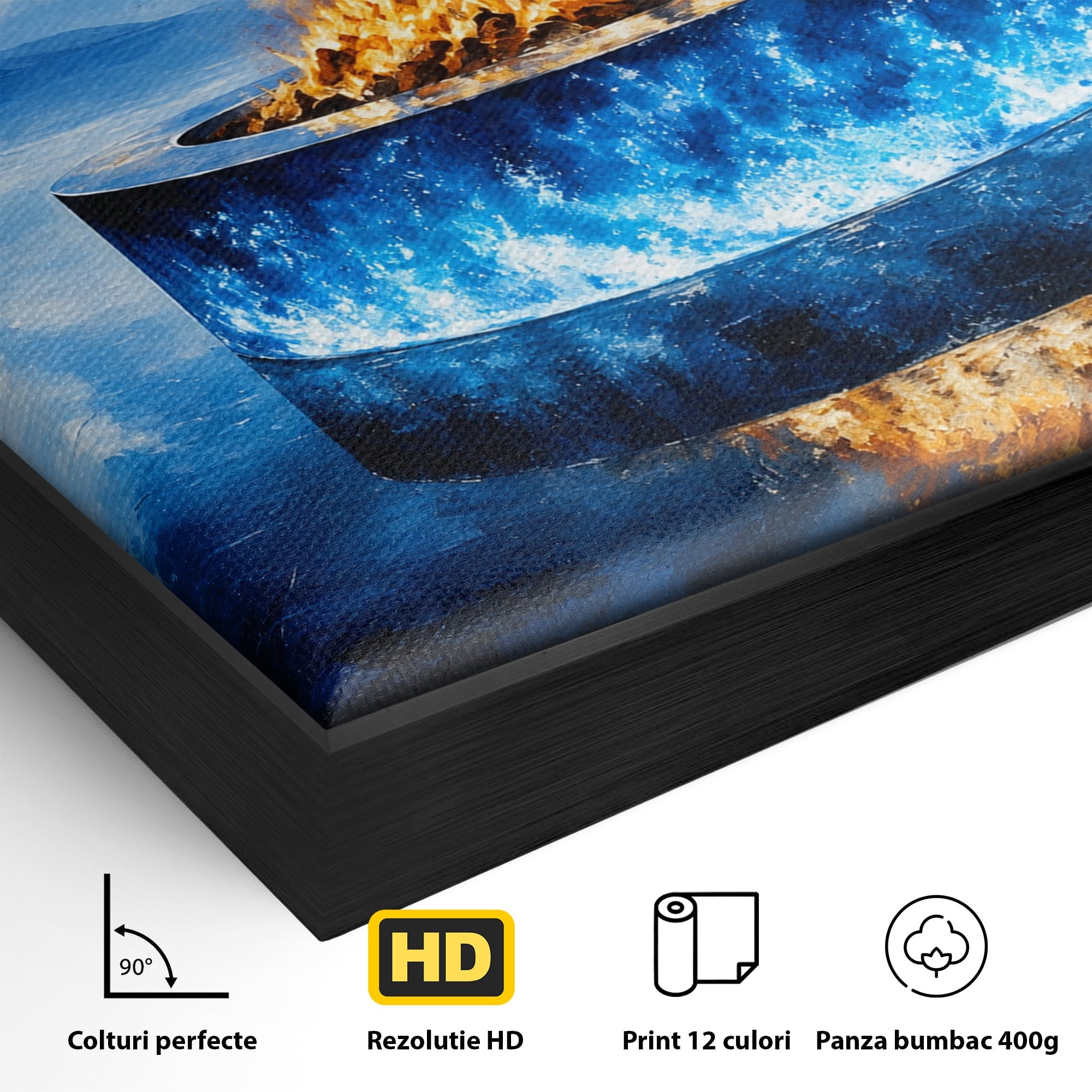 Tablou Canvas Premium LuxCanva® A1710, Focul Ceresc, Foc, Cer, Peisaj, Reflectie, Living, Culori Vibrante