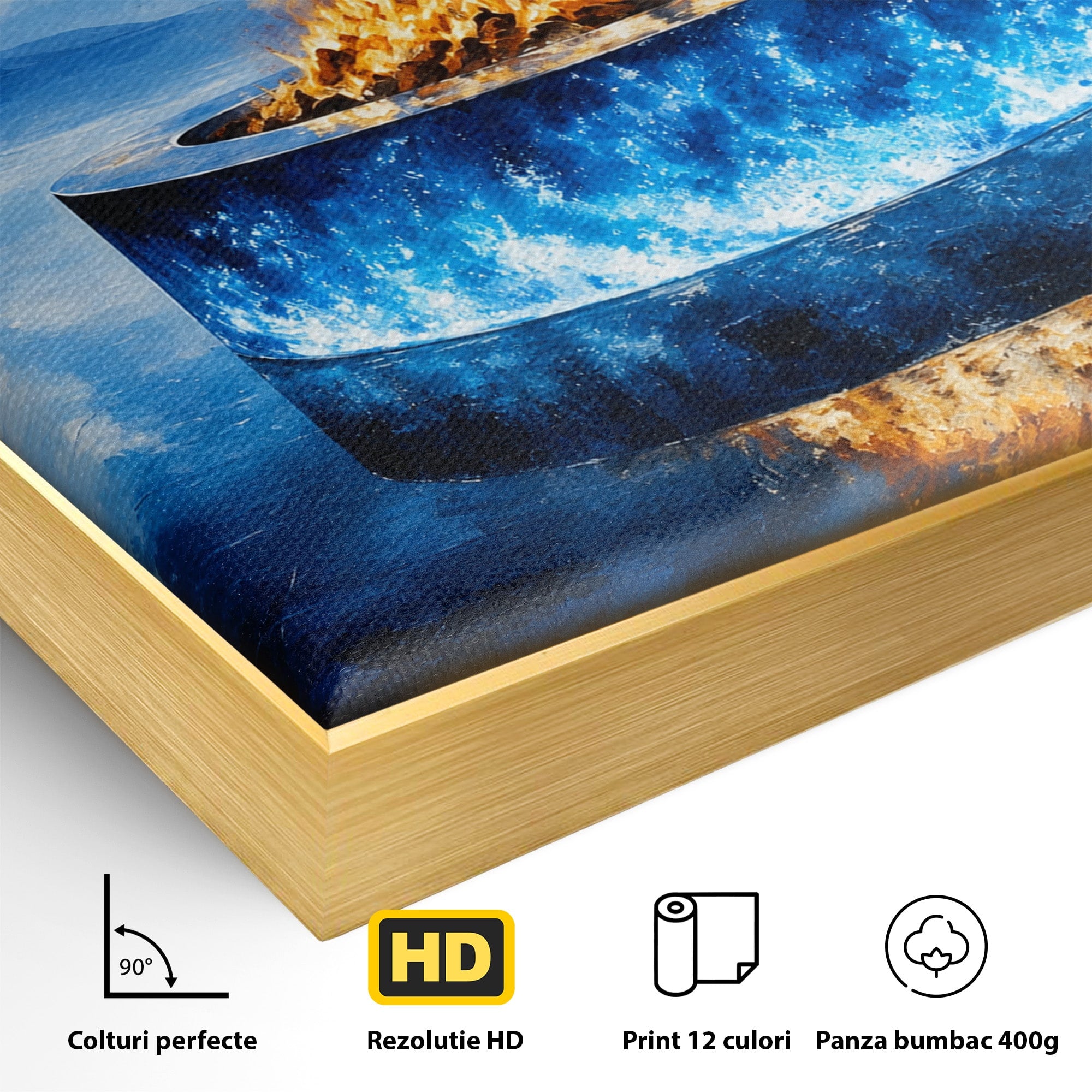 Tablou Canvas Premium LuxCanva® A1710, Focul Ceresc, Foc, Cer, Peisaj, Reflectie, Living, Culori Vibrante