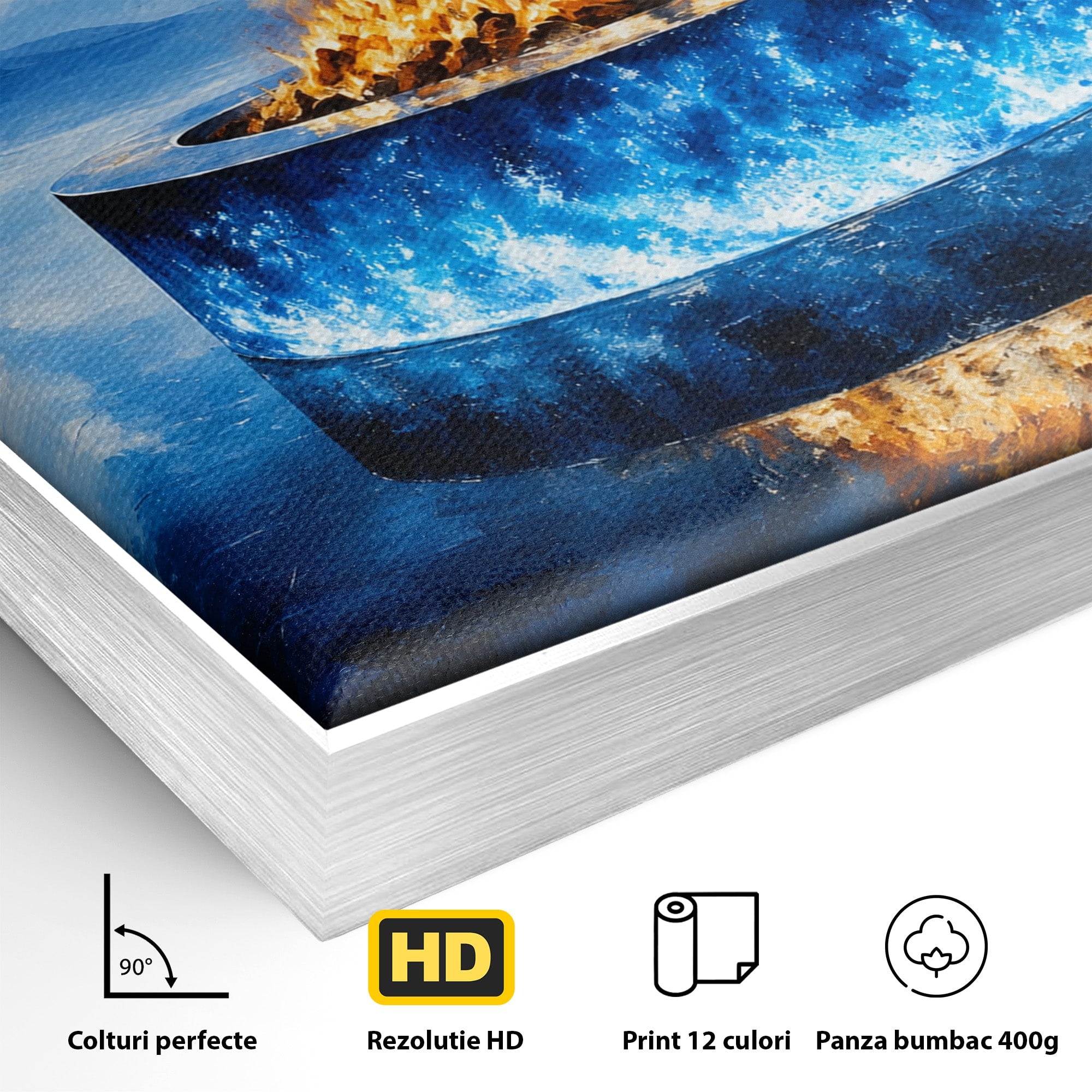 Tablou Canvas Premium LuxCanva® A1710, Focul Ceresc, Foc, Cer, Peisaj, Reflectie, Living, Culori Vibrante