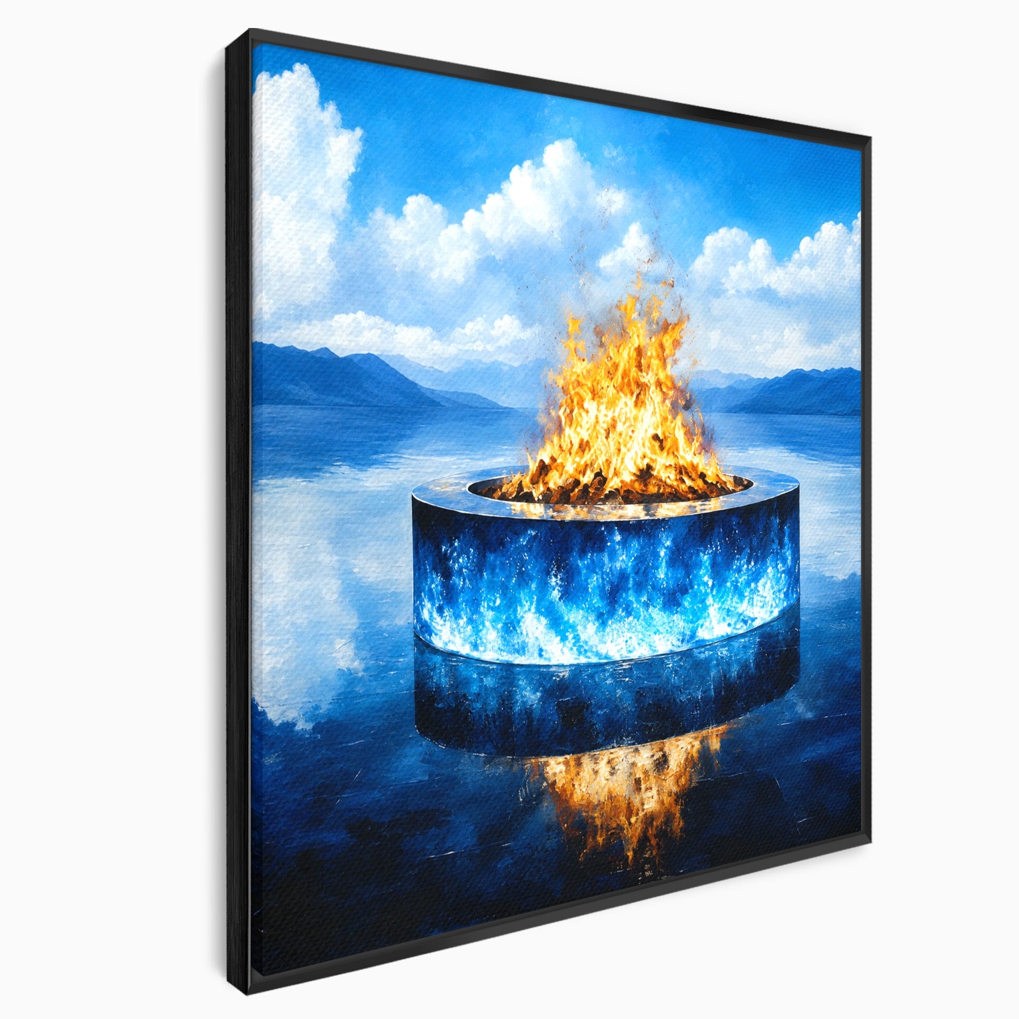 Tablou Canvas Premium LuxCanva® A1710, Focul Ceresc, Foc, Cer, Peisaj, Reflectie, Living, Culori Vibrante